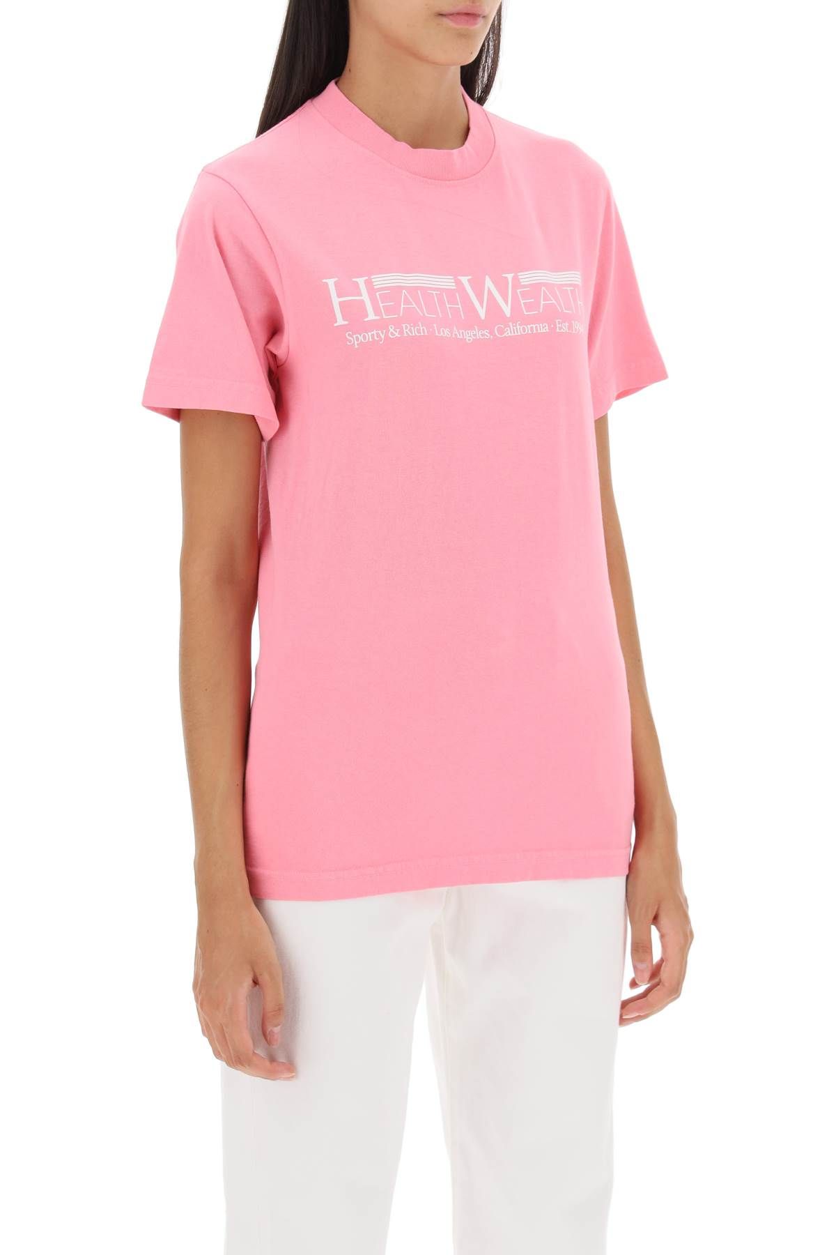 Shop Sporty And Rich Health Wealth 94 T-shirt In Pink