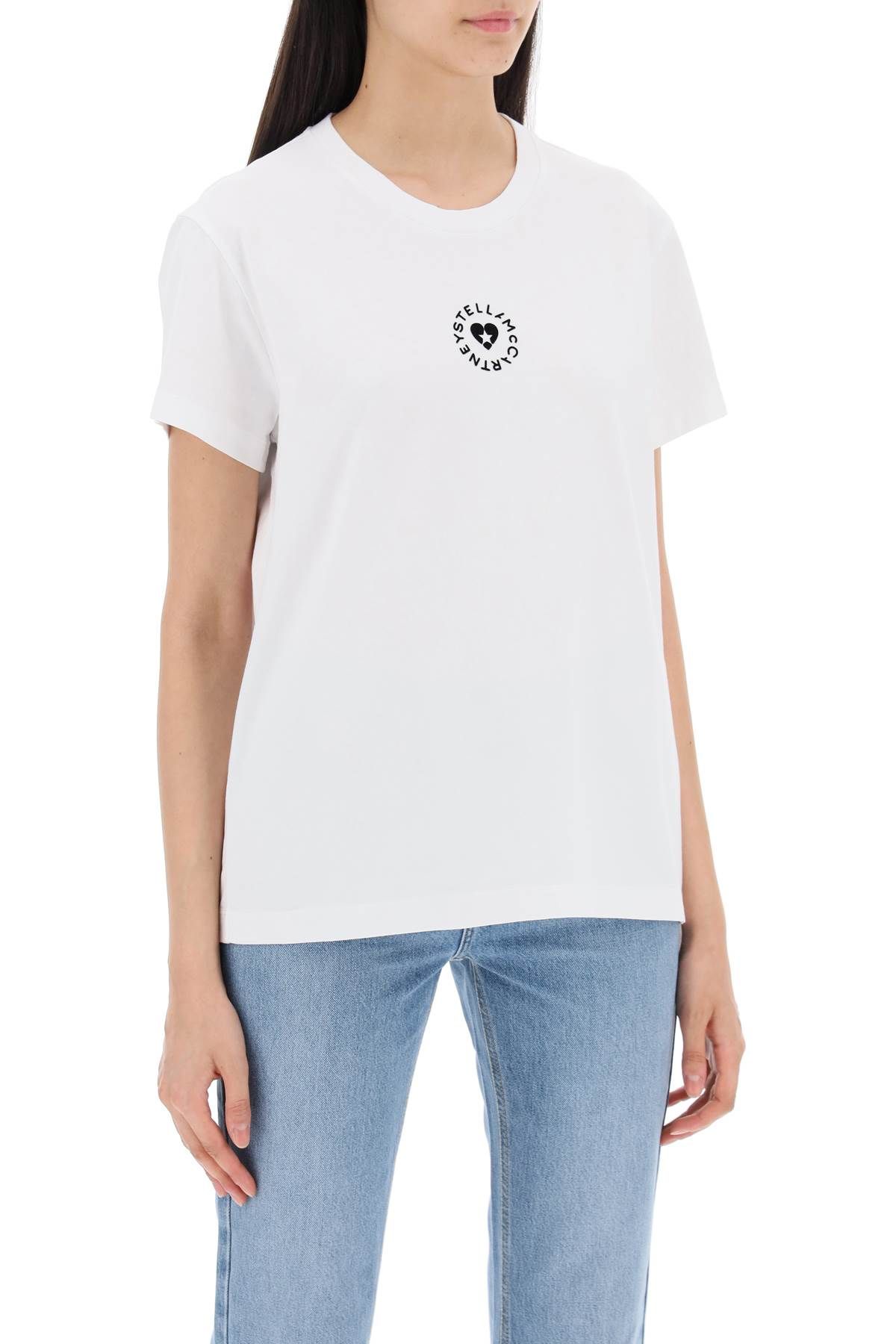 Shop Stella Mccartney Iconic Mini Heart T-shirt In White