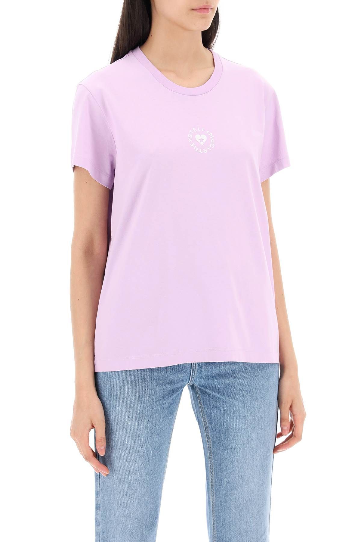 Shop Stella Mccartney Iconic Mini Heart T-shirt In Purple