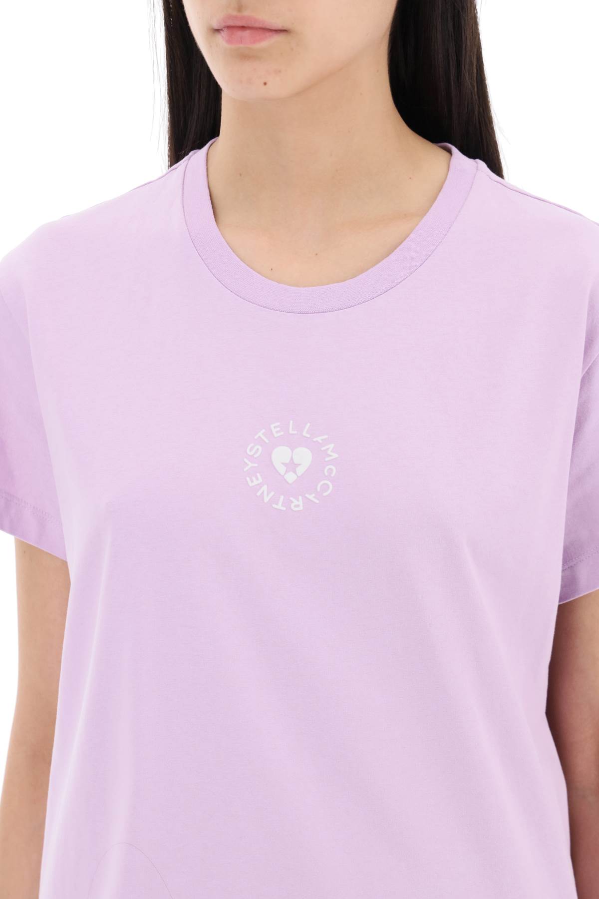 Shop Stella Mccartney Iconic Mini Heart T-shirt In Purple
