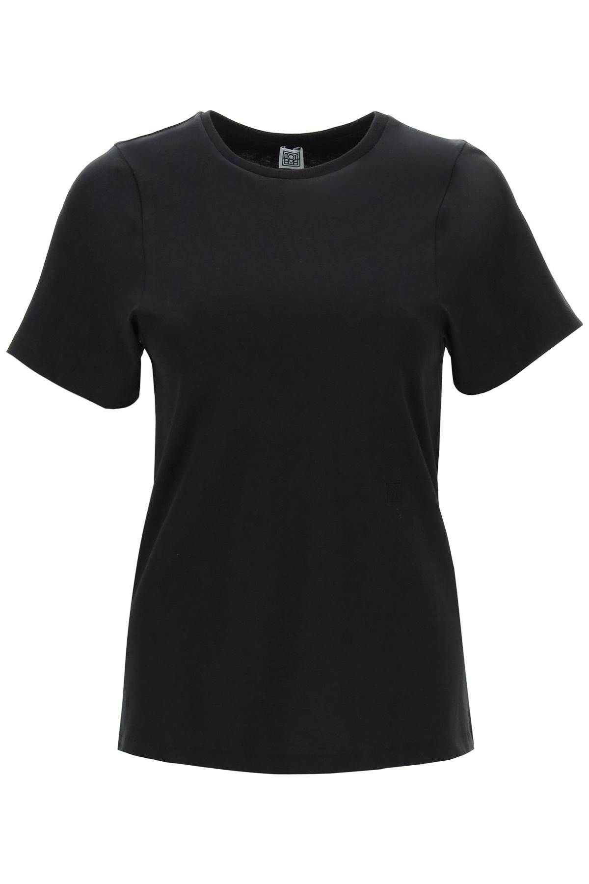 Shop Totême Curved Seam T-shirt In Black