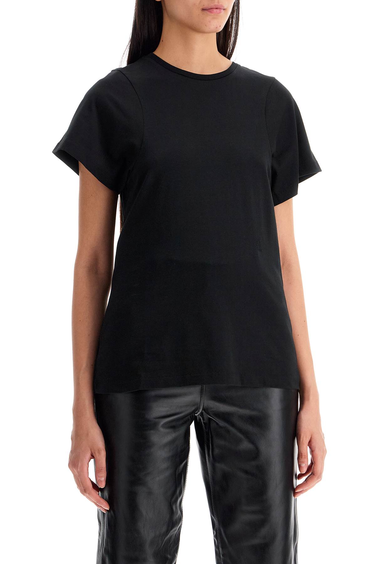 Shop Totême Curved Seam T-shirt In Black