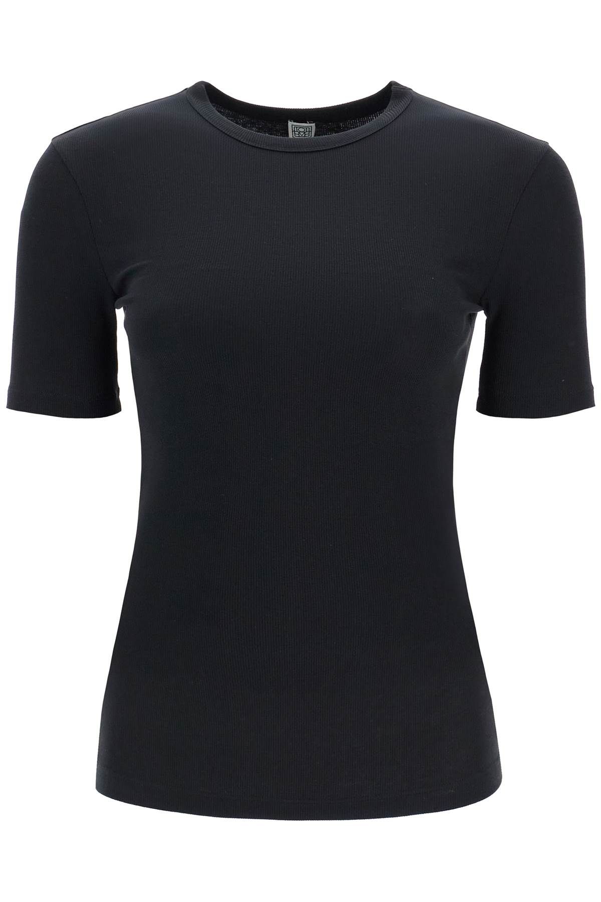 Shop Totême Classic Ribbed T-shirt For In Black