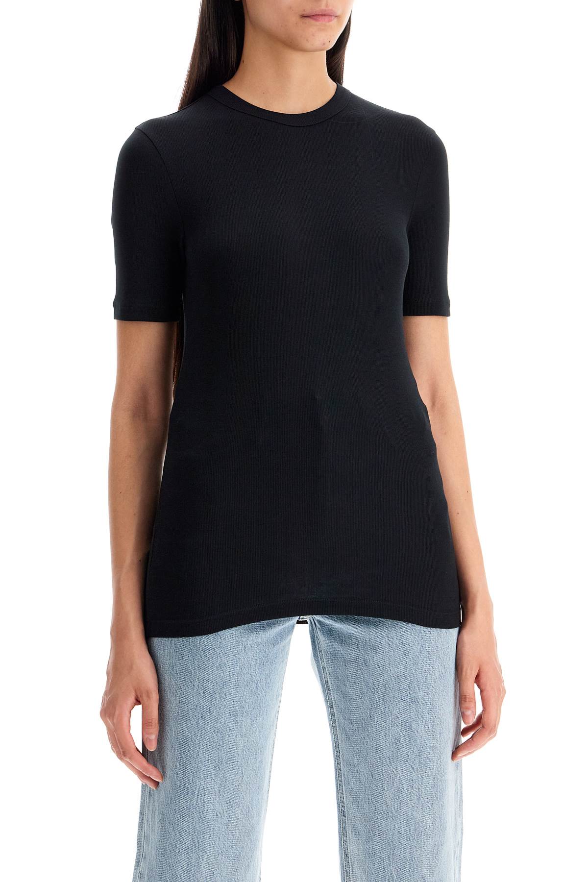 Shop Totême Classic Ribbed T-shirt For In Black