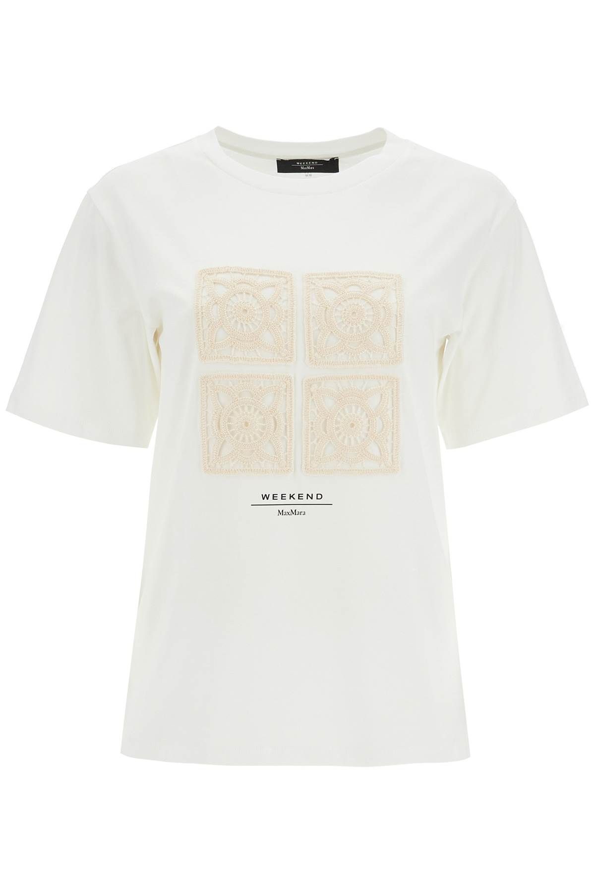 Shop Weekend Max Mara Embroidered T-shirt In White