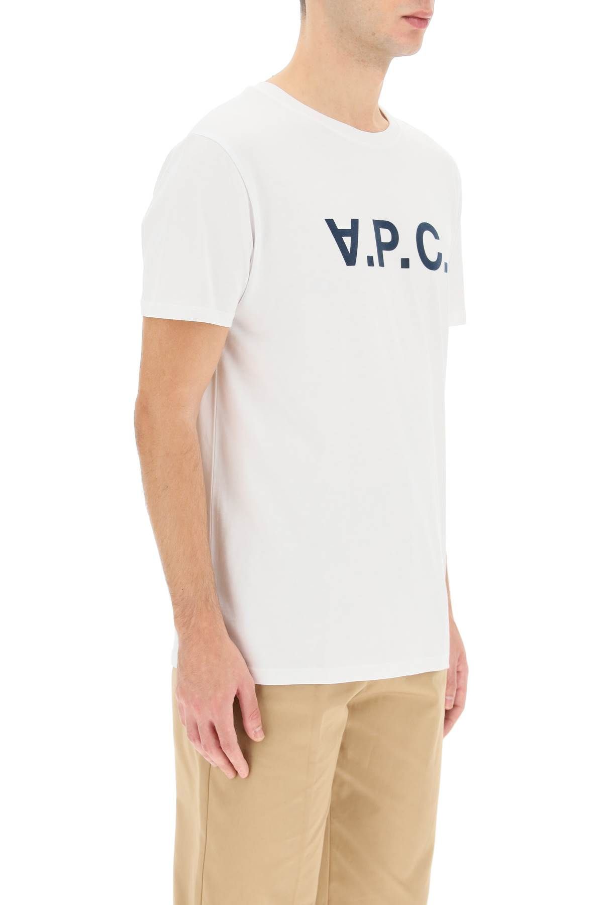 Shop Apc Flocked Vpc Logo T-shirt In White