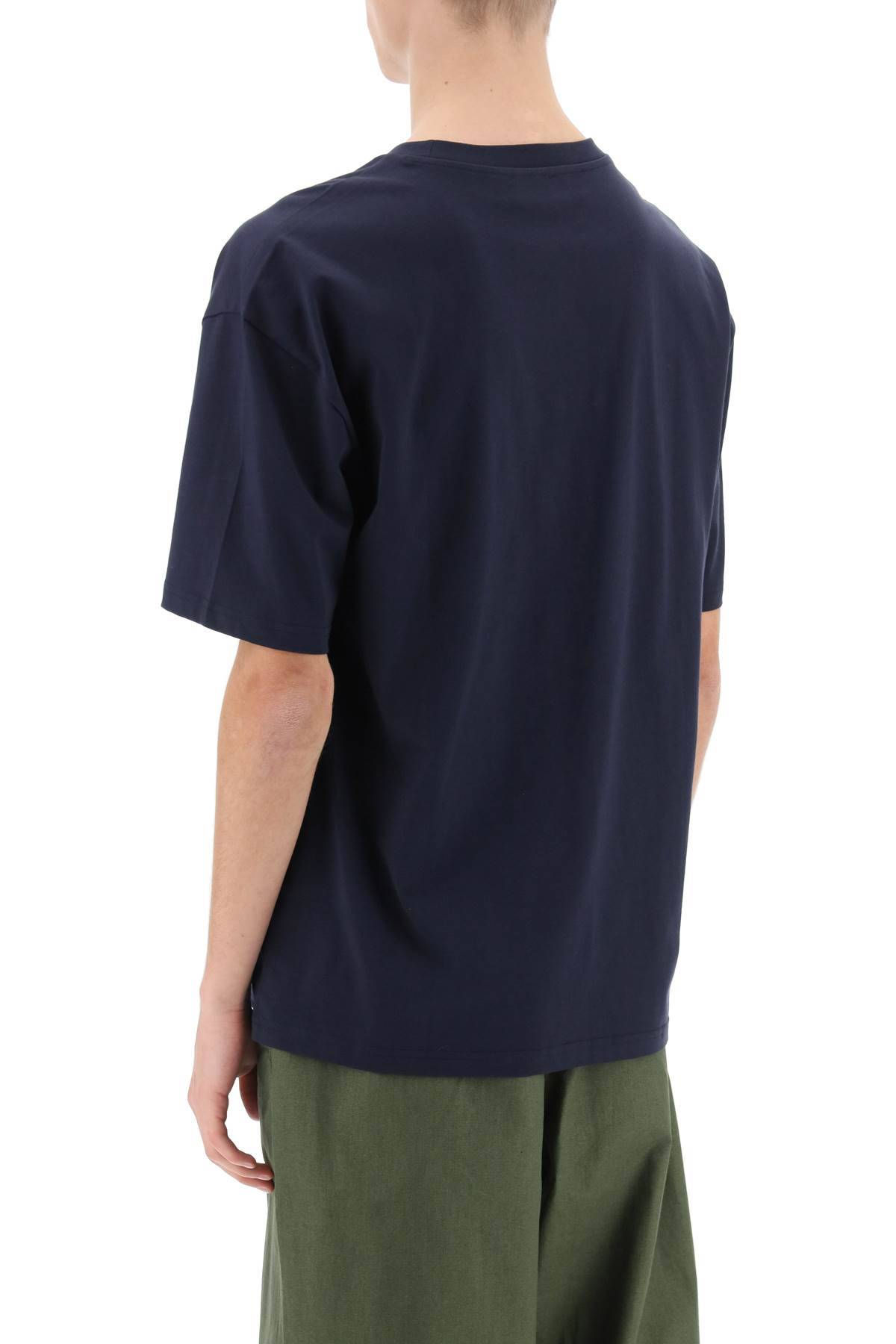 Shop Apc River T-shirt With Flocked Logo In Blue