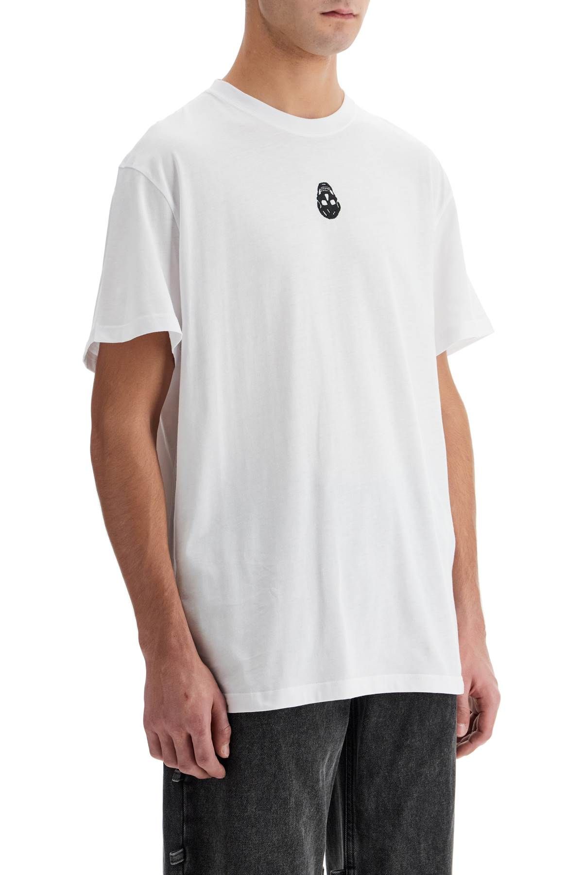 Shop Alexander Mcqueen Skull Embroidered T-shirt In White