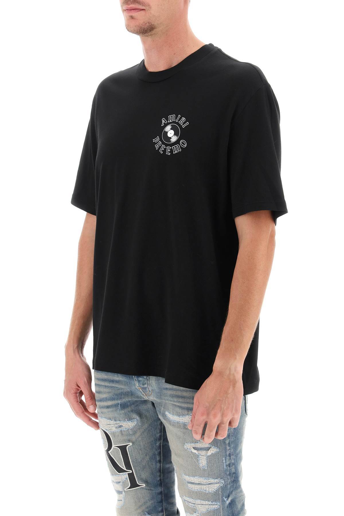 Shop Amiri Premier Record Crew-neck T-shirt In Black