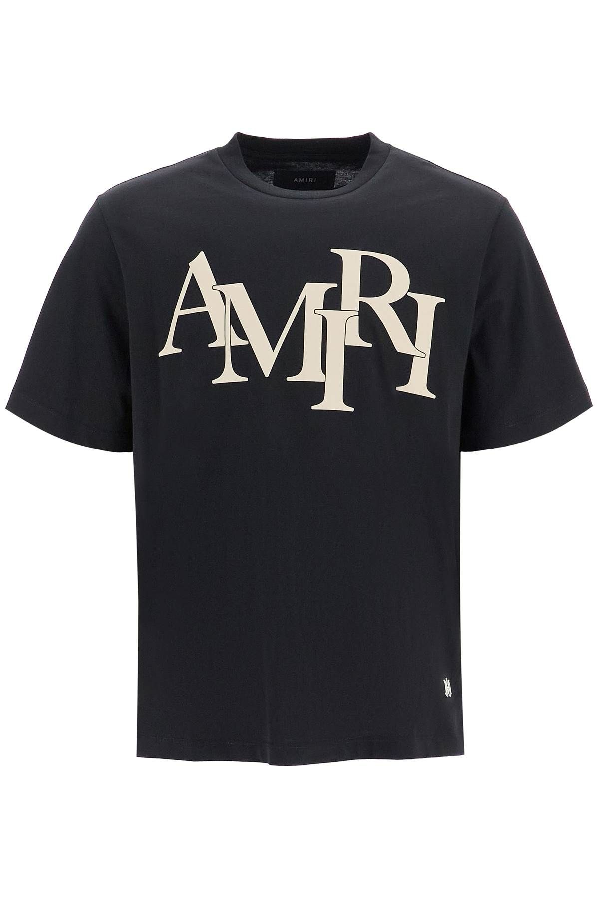 Shop Amiri Staggered Logo In Black