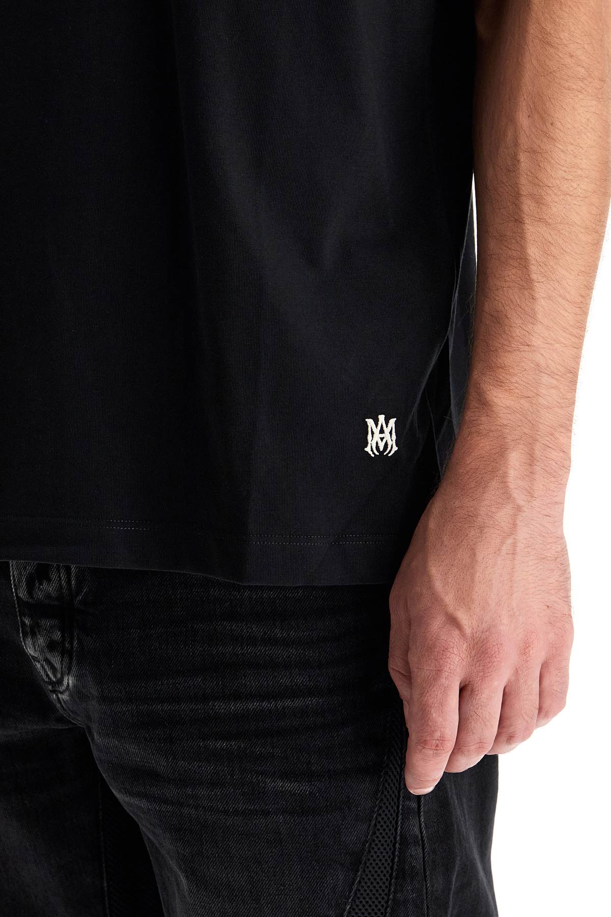 Shop Amiri Staggered Logo In Black