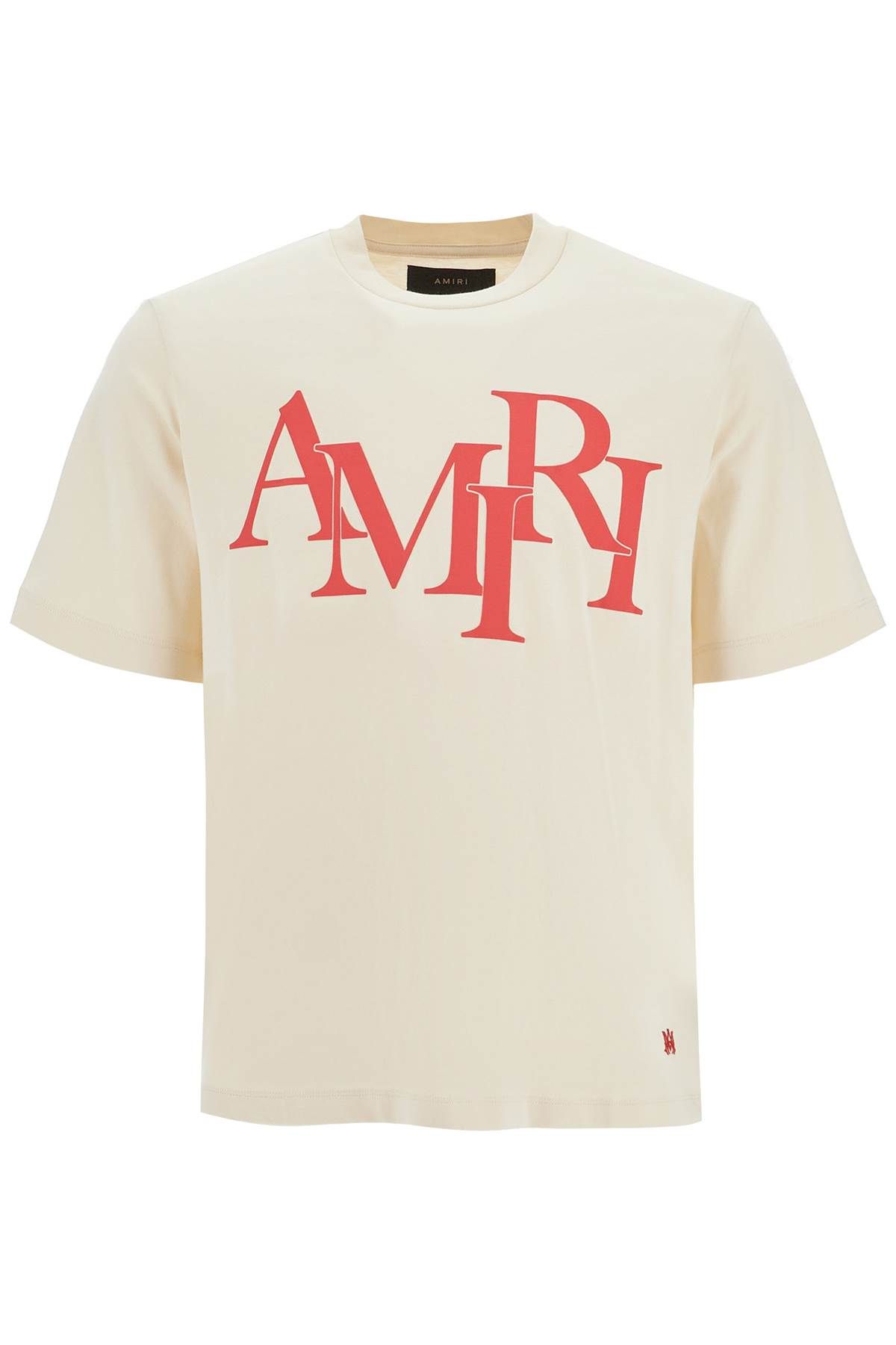 Shop Amiri Staggered Logo In White