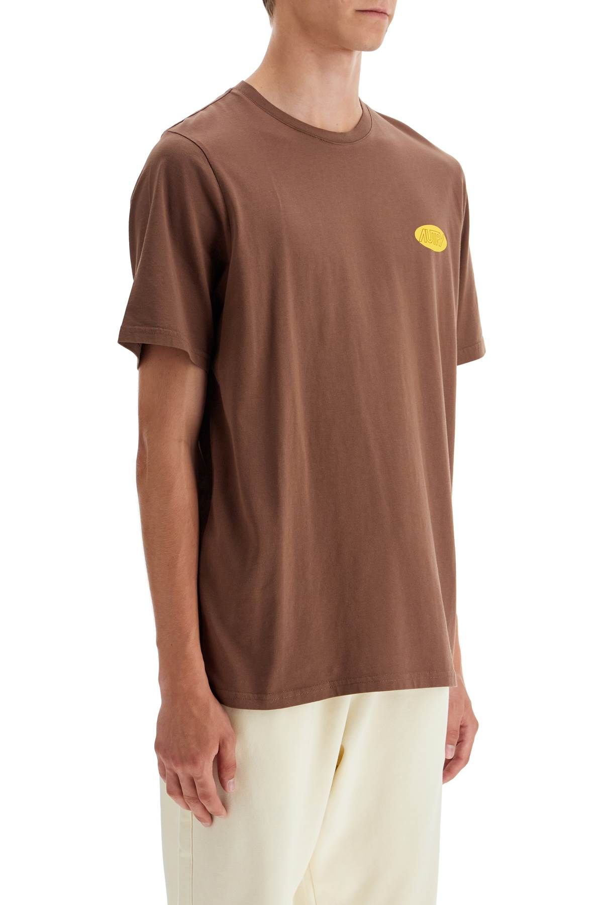 Shop Autry Relaxed Fit Logo Print T-shirt In Brown