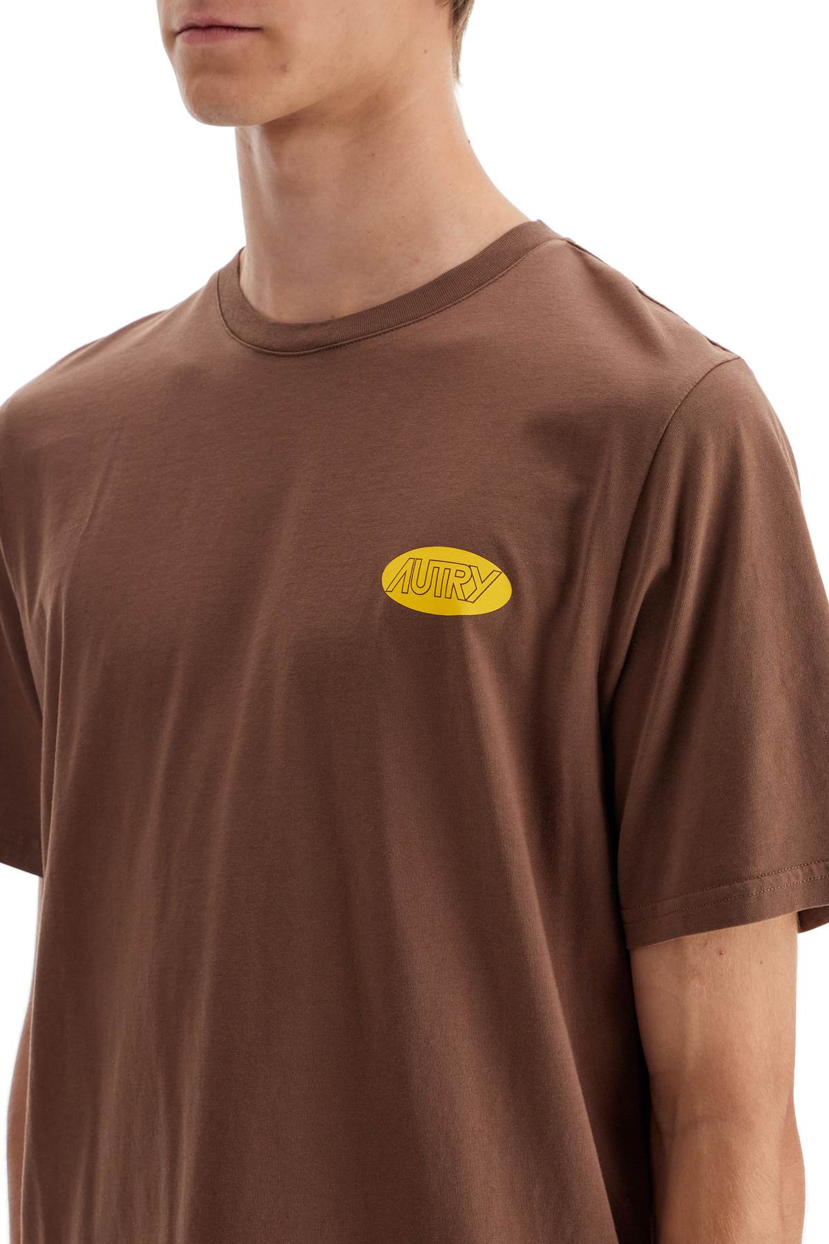 Shop Autry Relaxed Fit Logo Print T-shirt In Brown