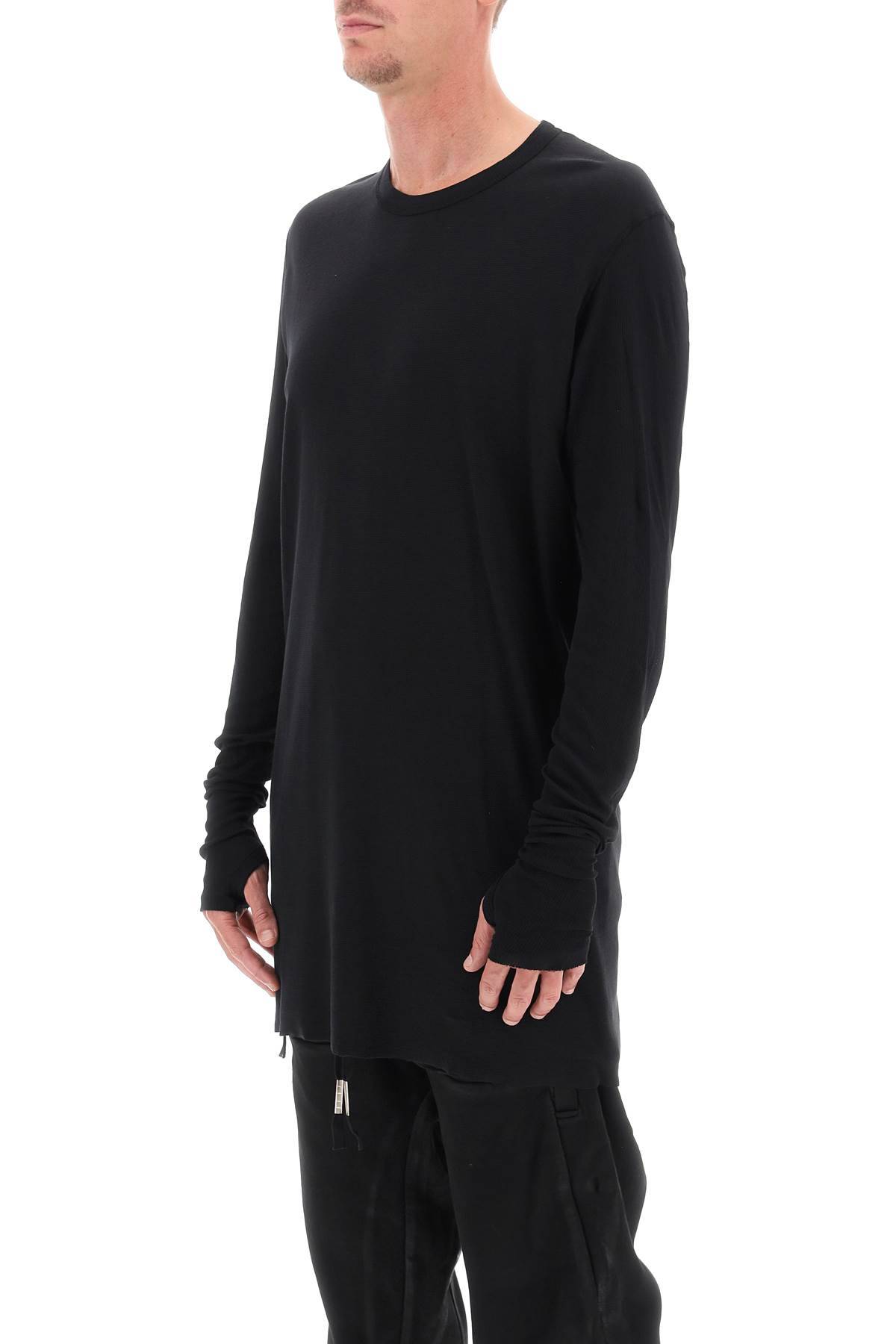 Shop Boris Bidjan Saberi Long Sleeve Cotton Rib T-shirt In Black