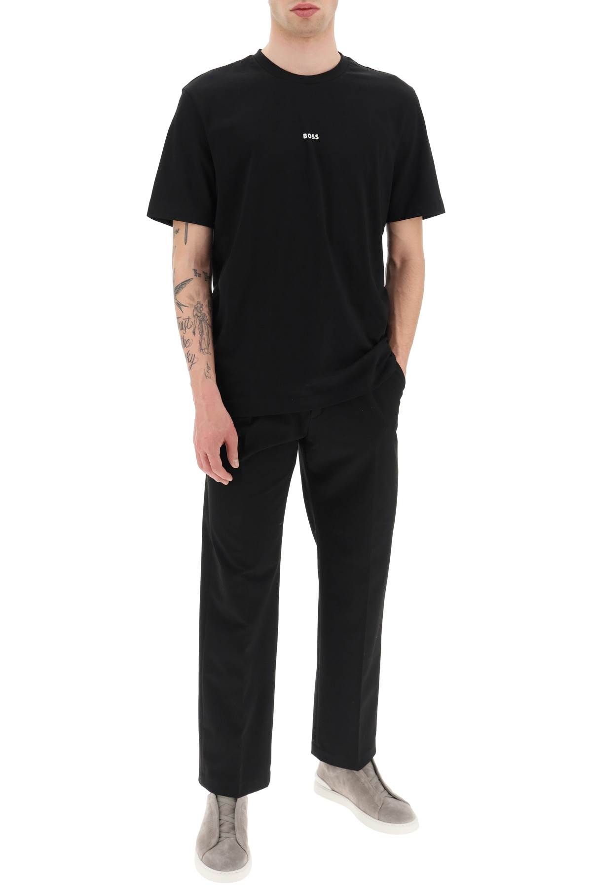 Shop Hugo Boss Tchup Relaxed Fit T-shirt In Black