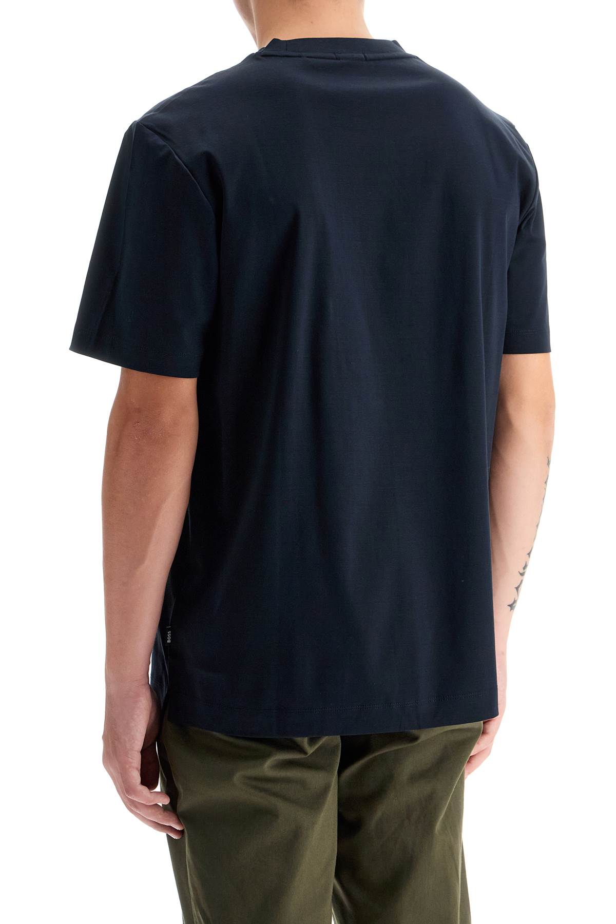 Shop Hugo Boss T-shirt With Double Monogram Patch In Blue