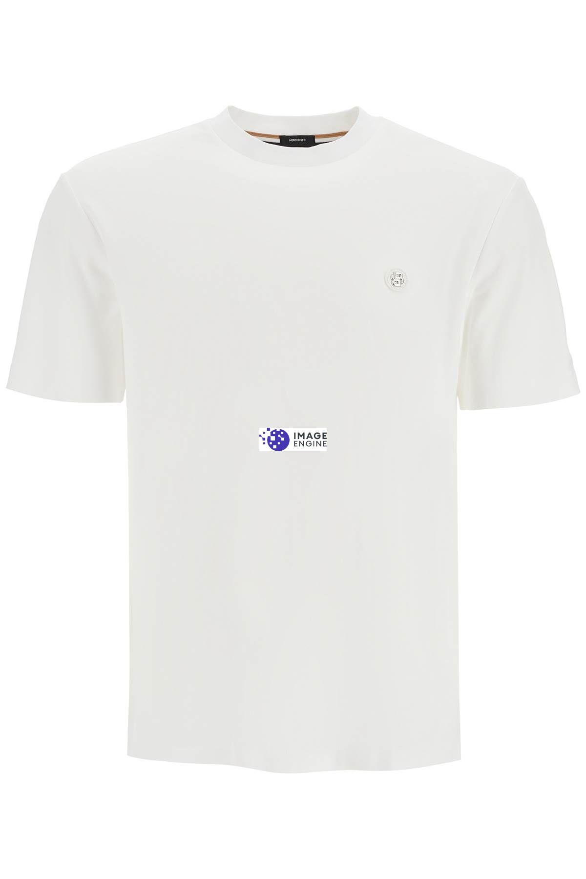 Hugo Boss White Regular-fit Monogram Print T-shirt In White