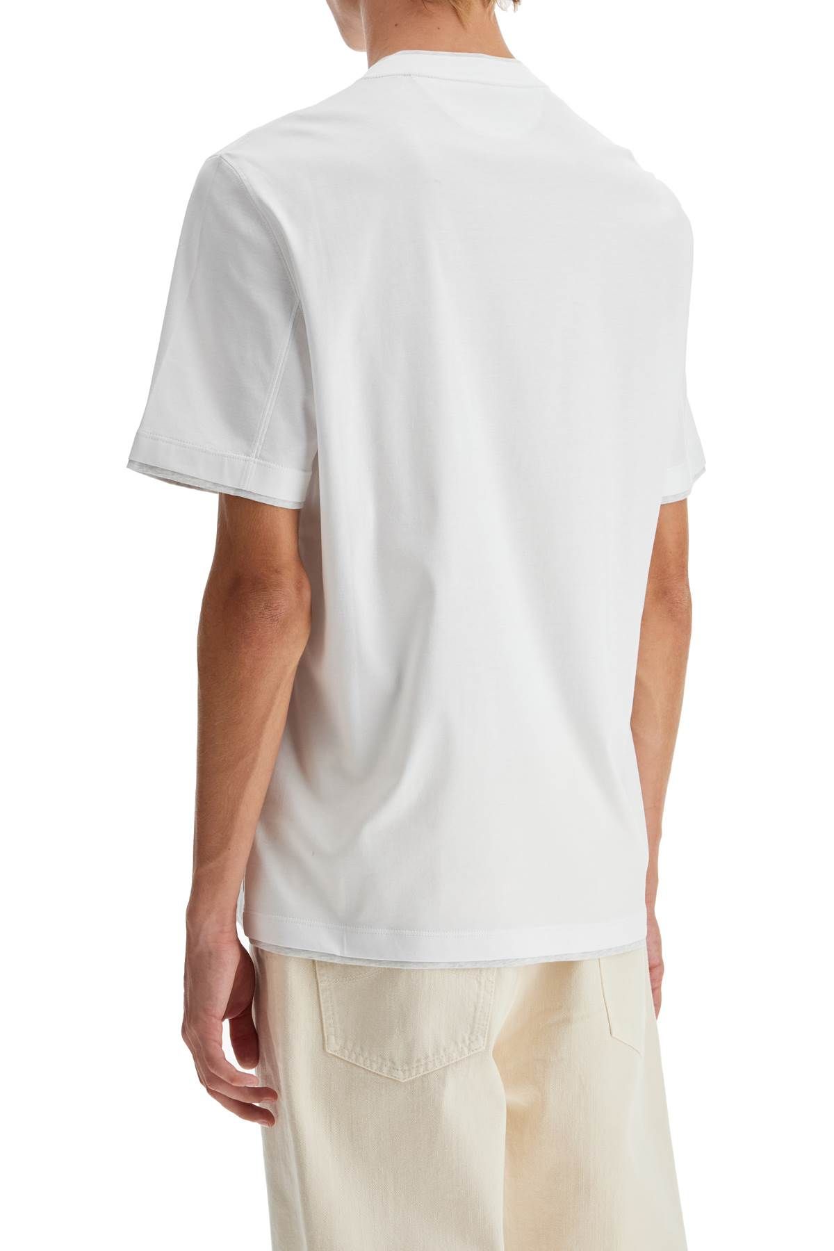 Shop Brunello Cucinelli Layered-effect T-shirt In White