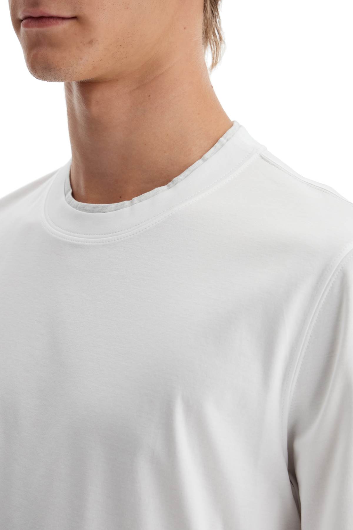 Shop Brunello Cucinelli Layered-effect T-shirt In White