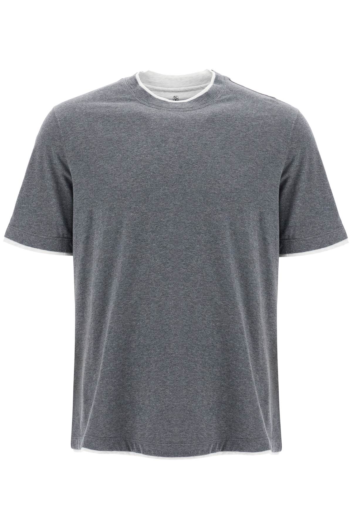 Shop Brunello Cucinelli Layered-effect T-shirt In Grey