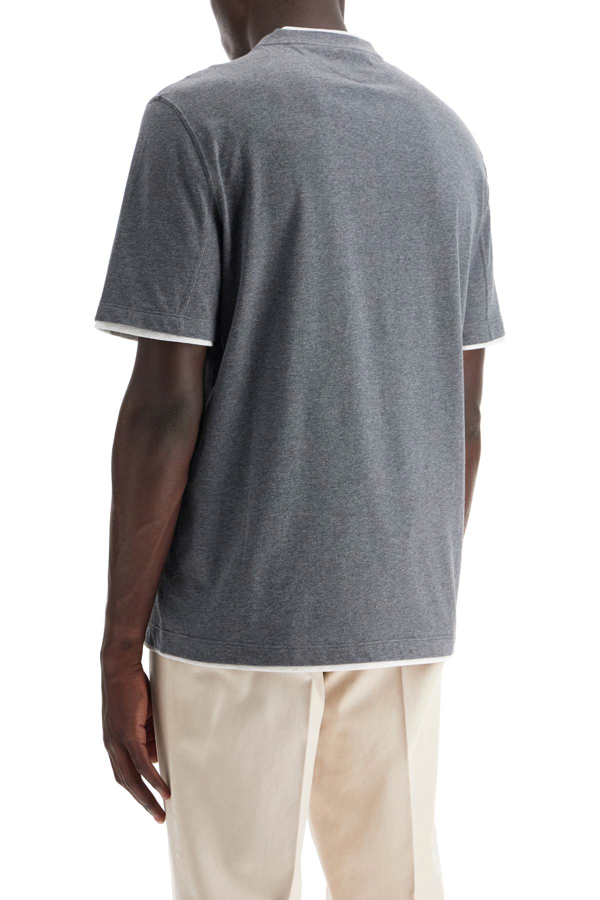 Shop Brunello Cucinelli Layered-effect T-shirt In Grey