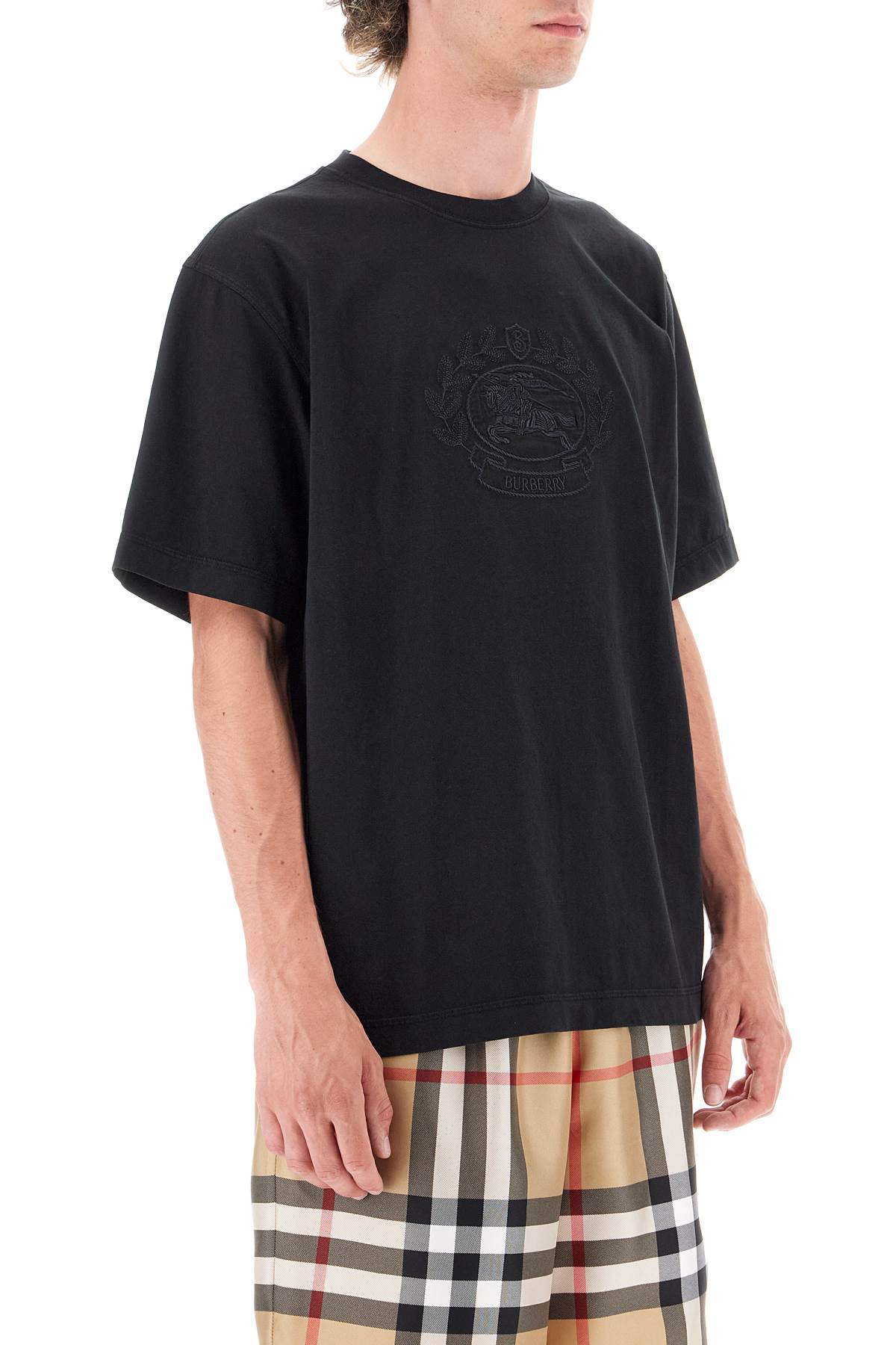 Shop Burberry "ekd Emblem T-shirt In Black