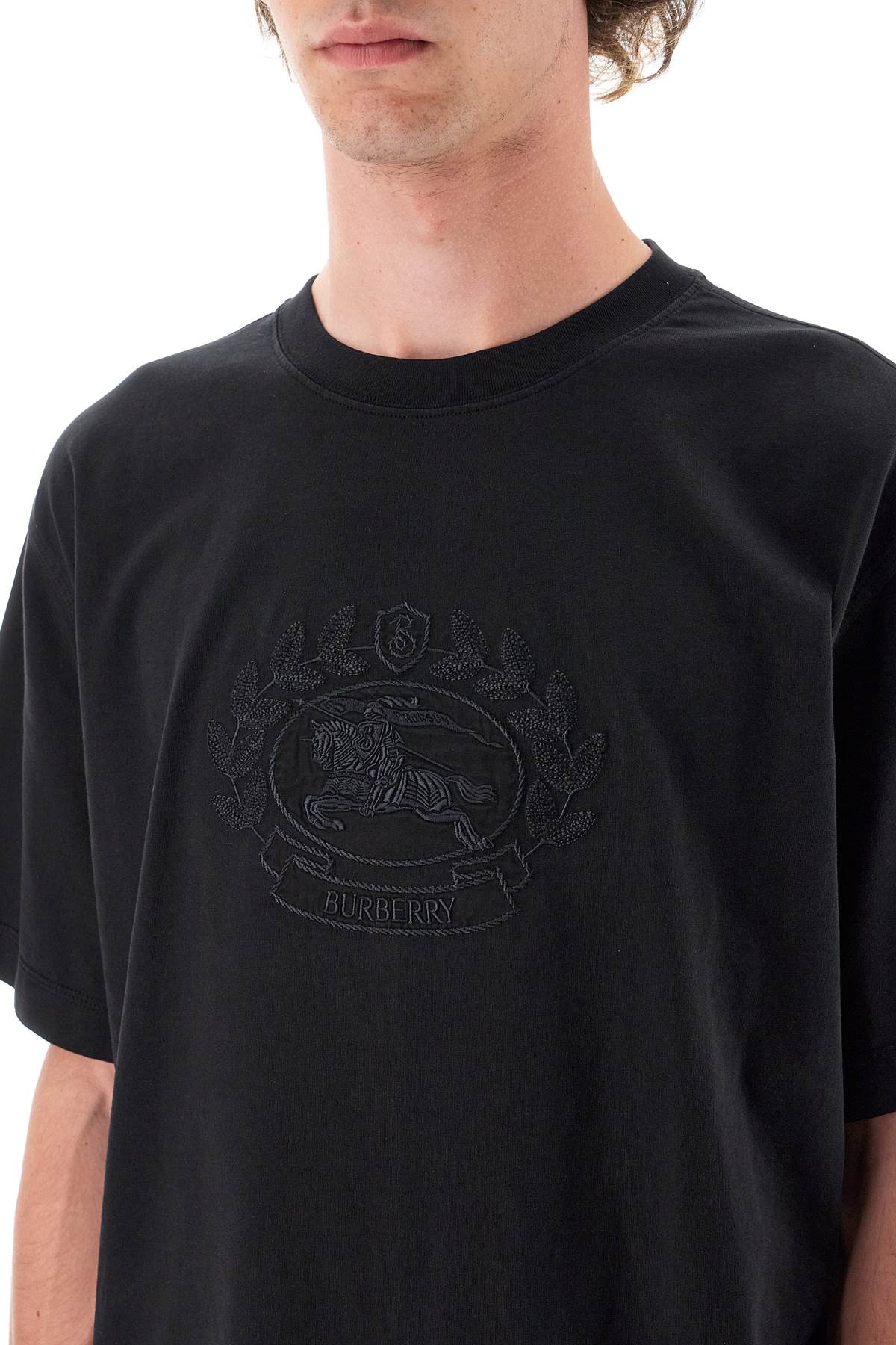 Shop Burberry "ekd Emblem T-shirt In Black