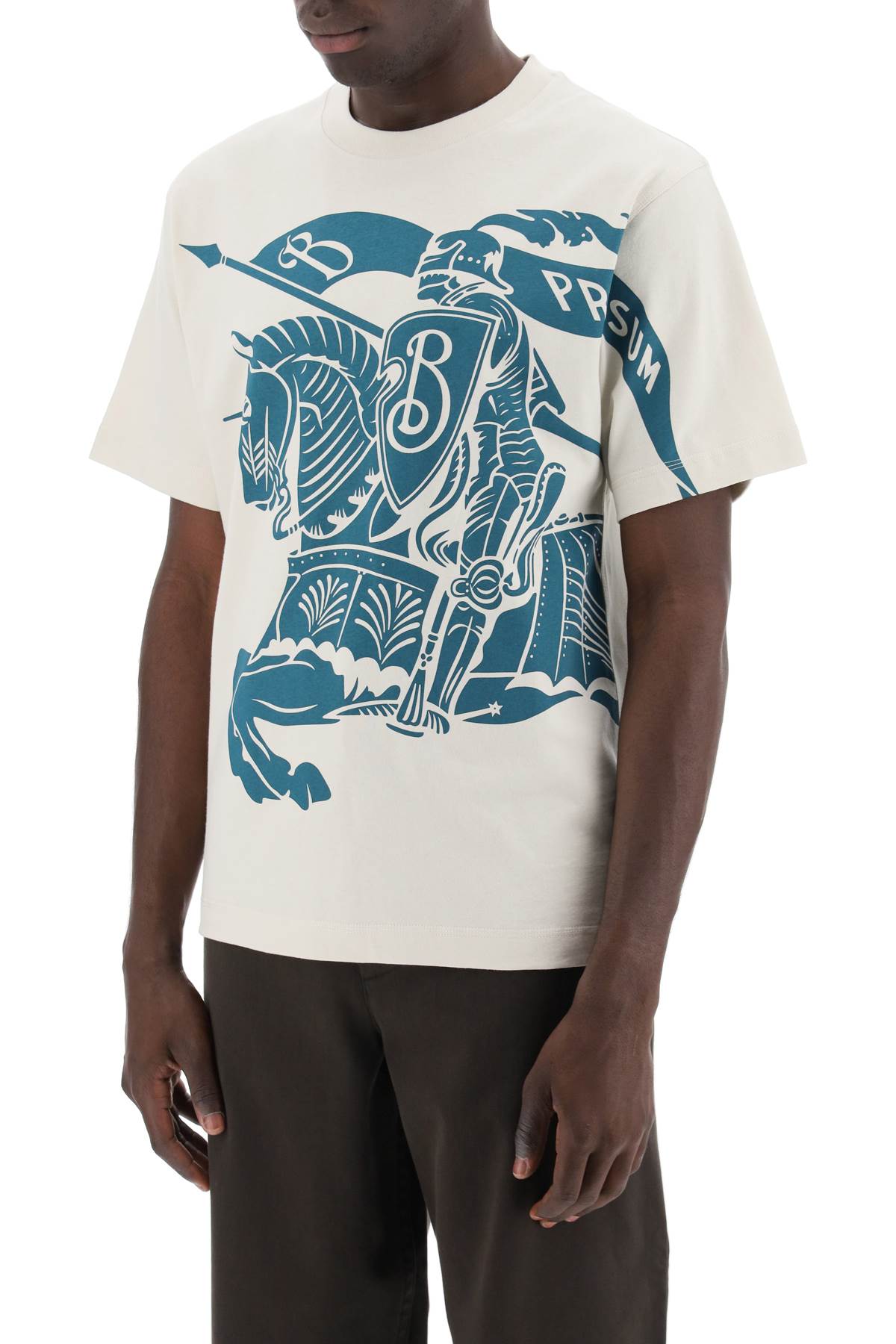 Shop Burberry "ekd Printed T-shirt In Neutro