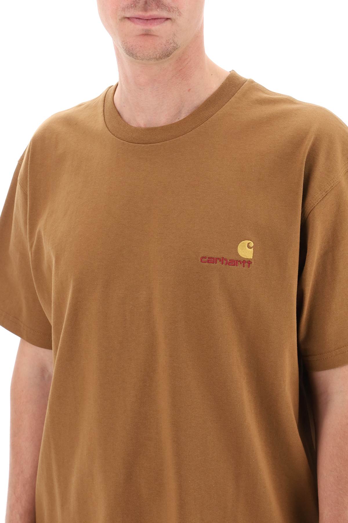 Shop Carhartt American Script T-shirt In Brown