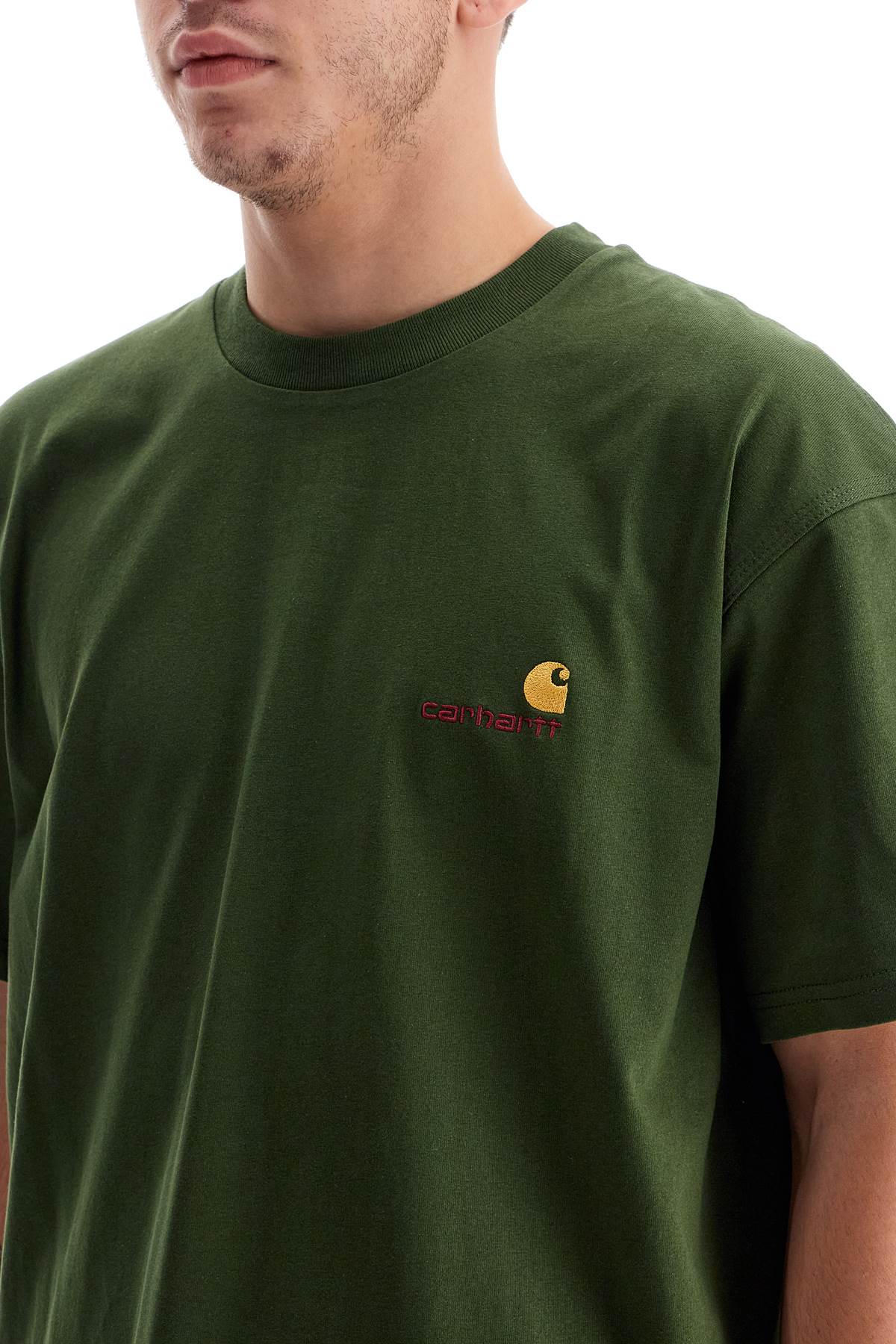 Shop Carhartt American Script T-shirt In Green