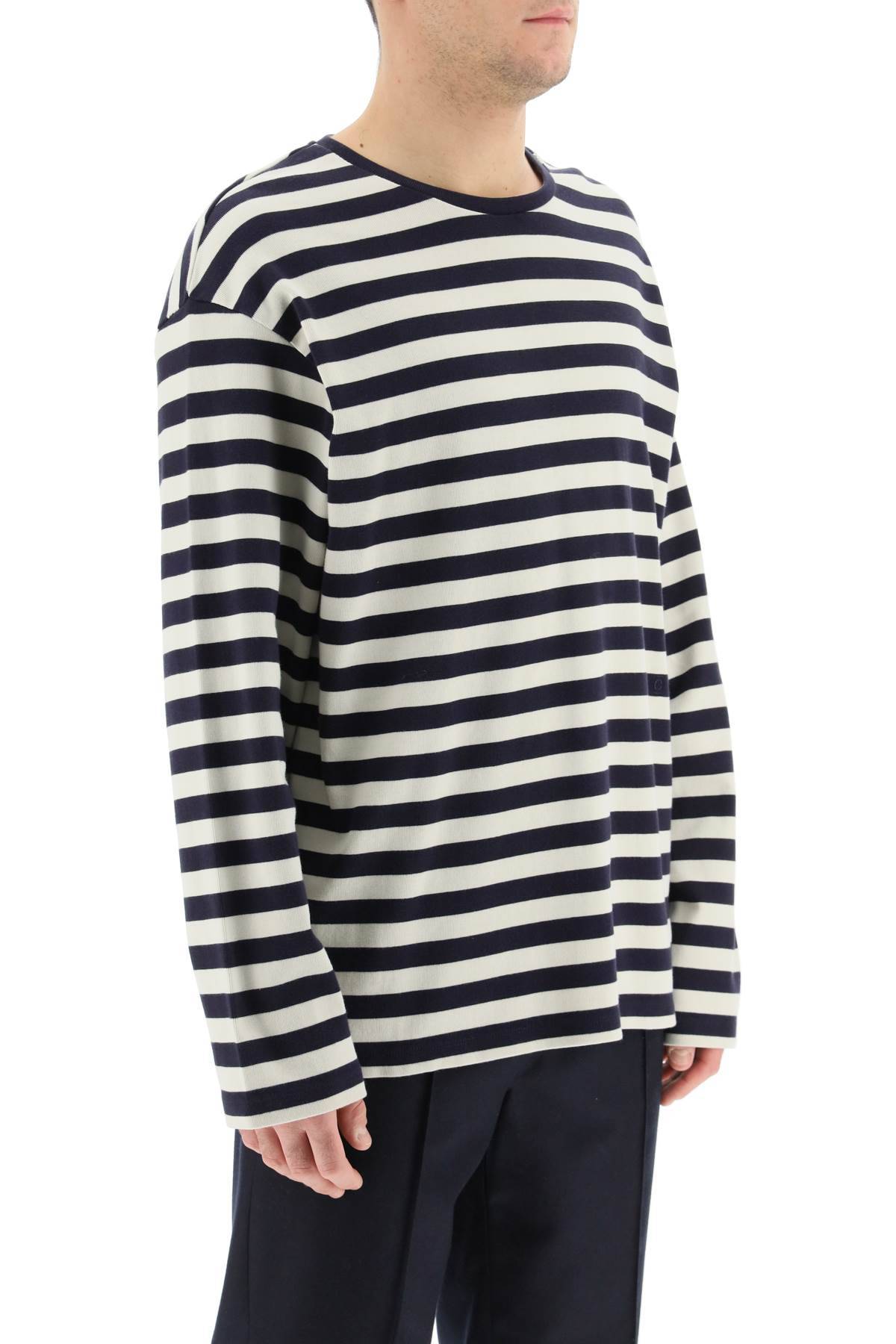 Shop Closed Striped Organic Cotton T-shirt In White,blue