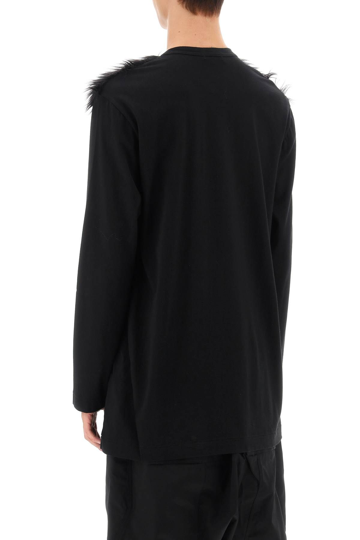 Shop Comme Des Garçons Homme Deux Faux Fur Sleeve T-shirt In Black