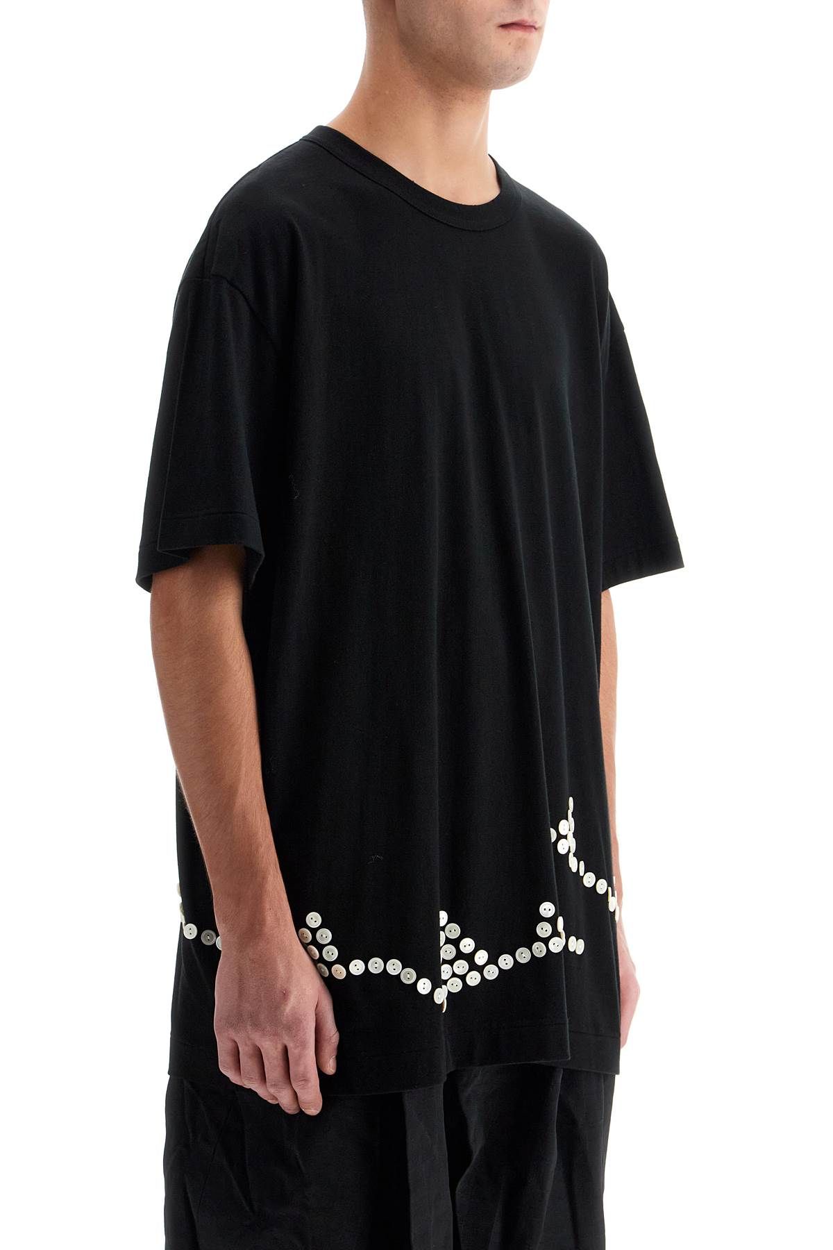 Shop Comme Des Garçons Homme Deux Embroidered Button-up T In Black