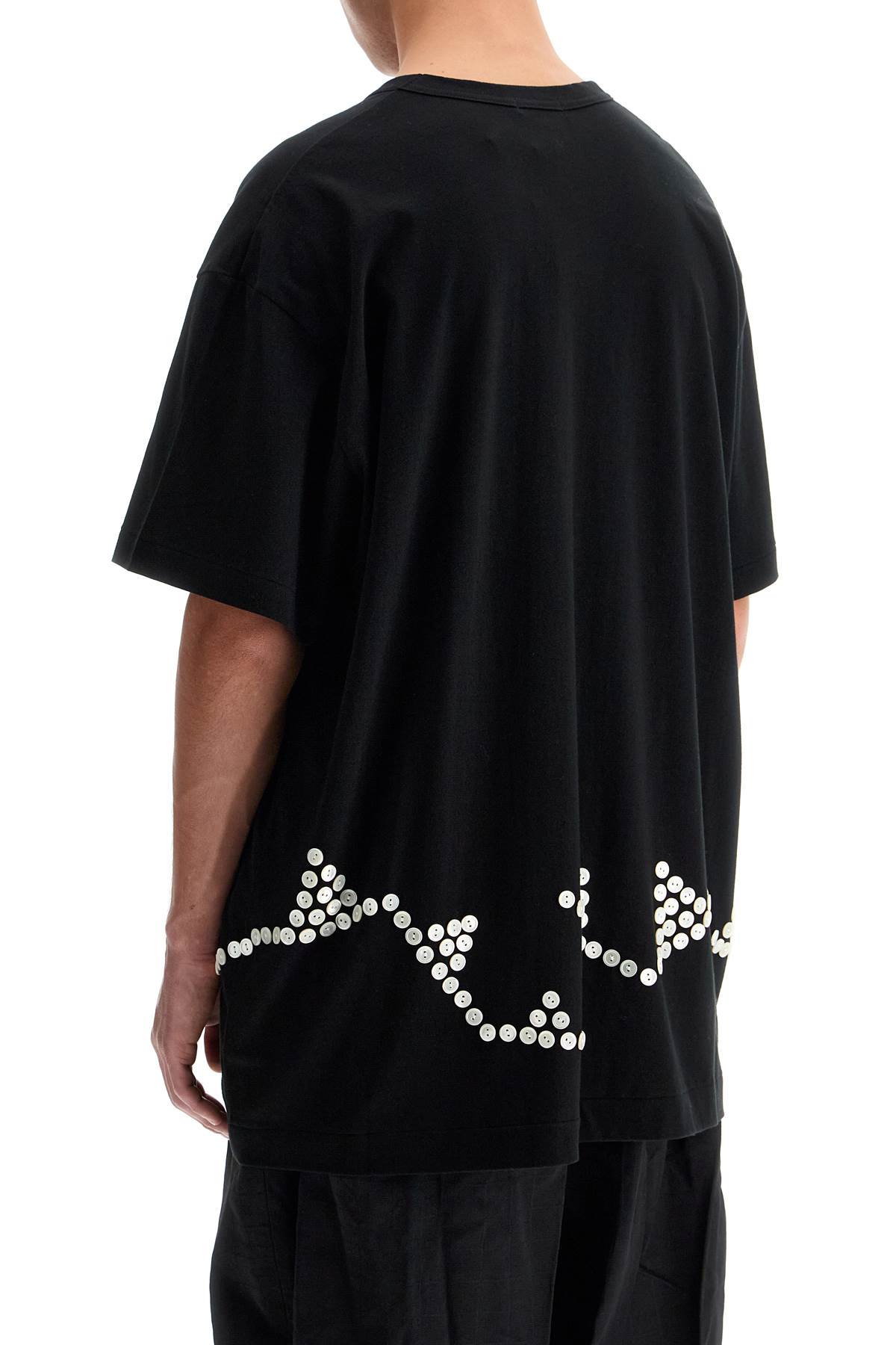 Shop Comme Des Garçons Homme Deux Embroidered Button-up T In Black