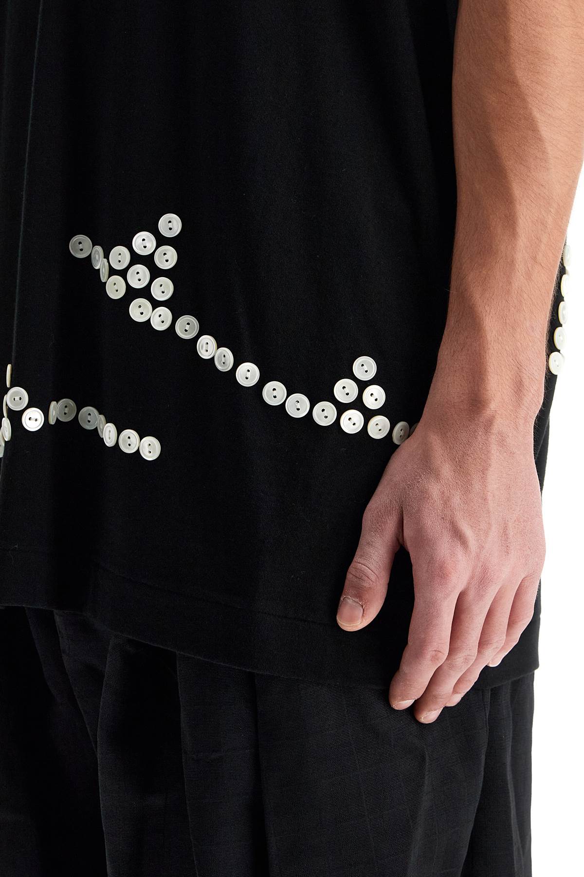 Shop Comme Des Garçons Homme Deux Embroidered Button-up T In Black