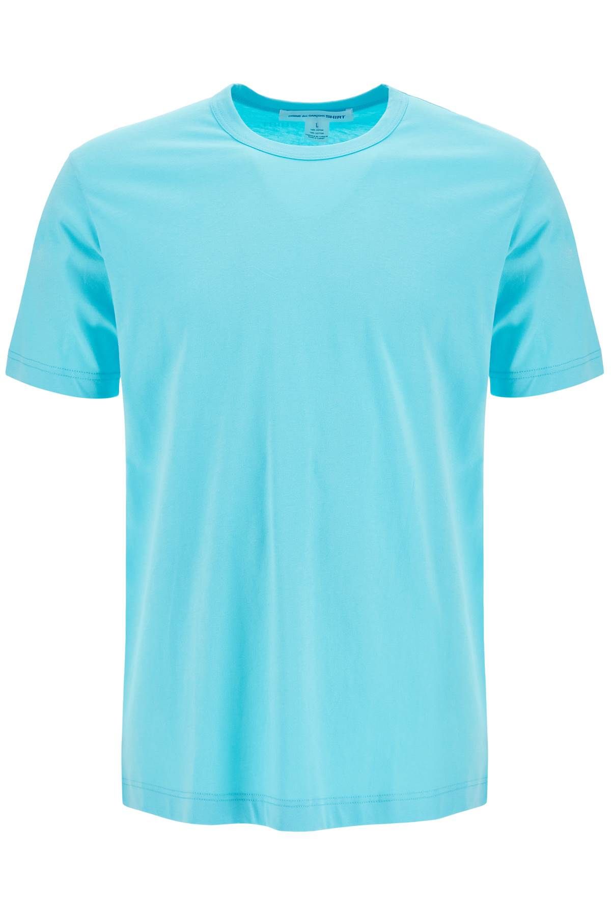 Shop Comme Des Garçons Shirt Cotton Crewneck T-shirt In Light Blue