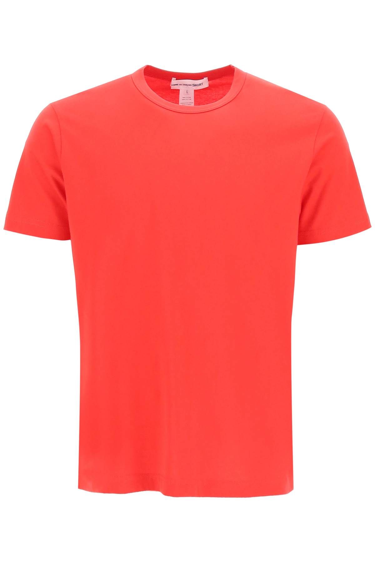 Shop Comme Des Garçons Shirt Cotton Crewneck T-shirt In Red