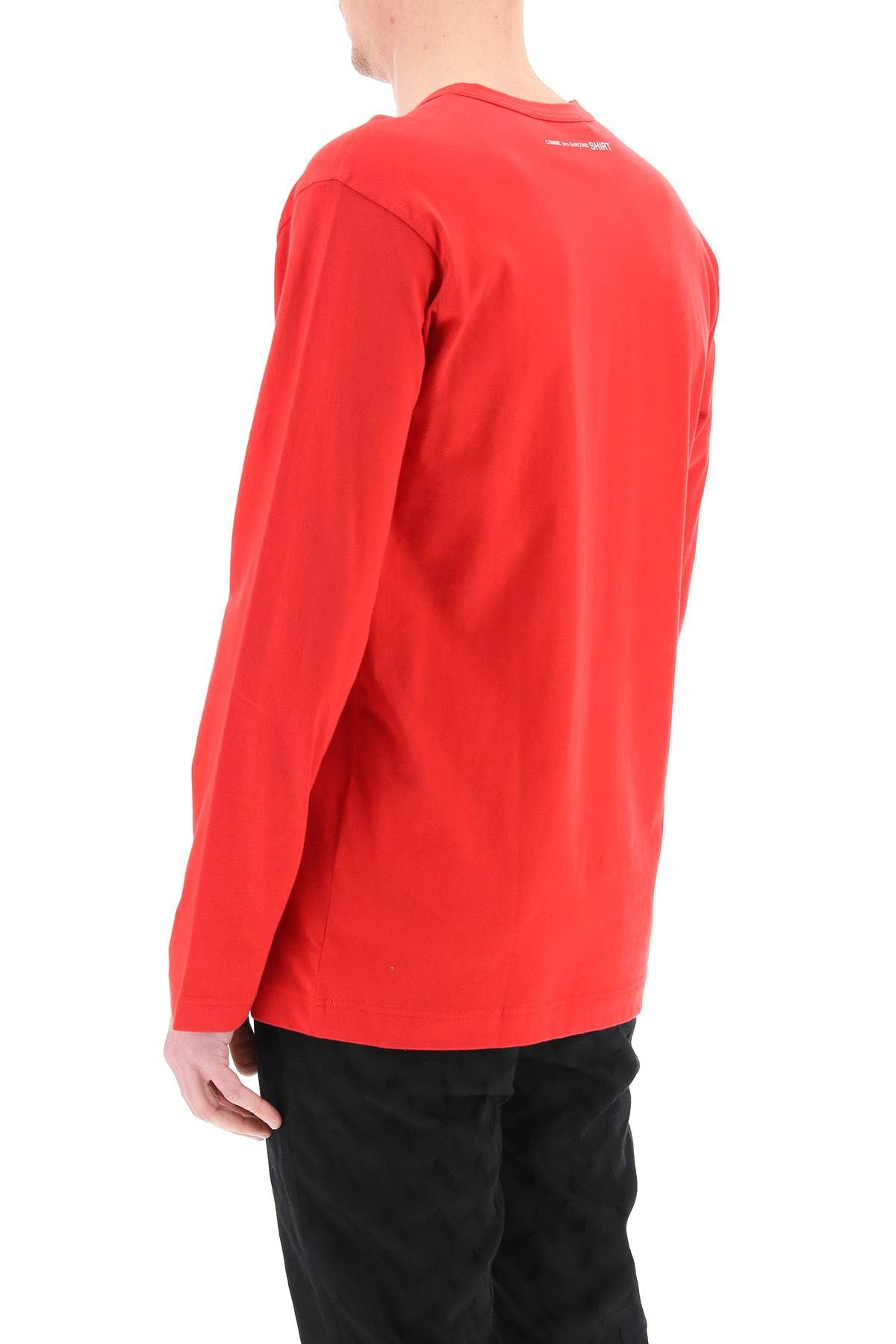 Shop Comme Des Garçons Shirt Long Sleeve T-shirt In Red