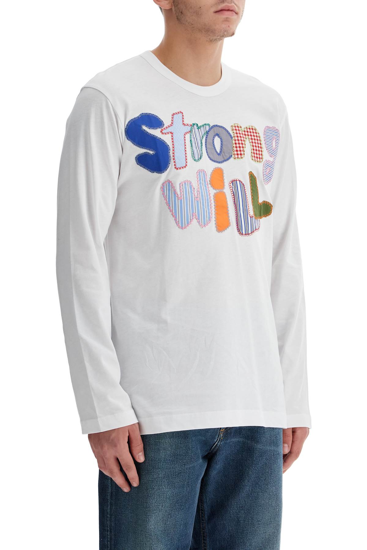 Shop Comme Des Garçons Shirt 'long-sleeved 'strong Will In White