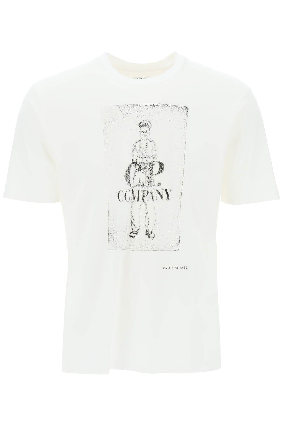 C.p. Company Printed T-shirt With In White