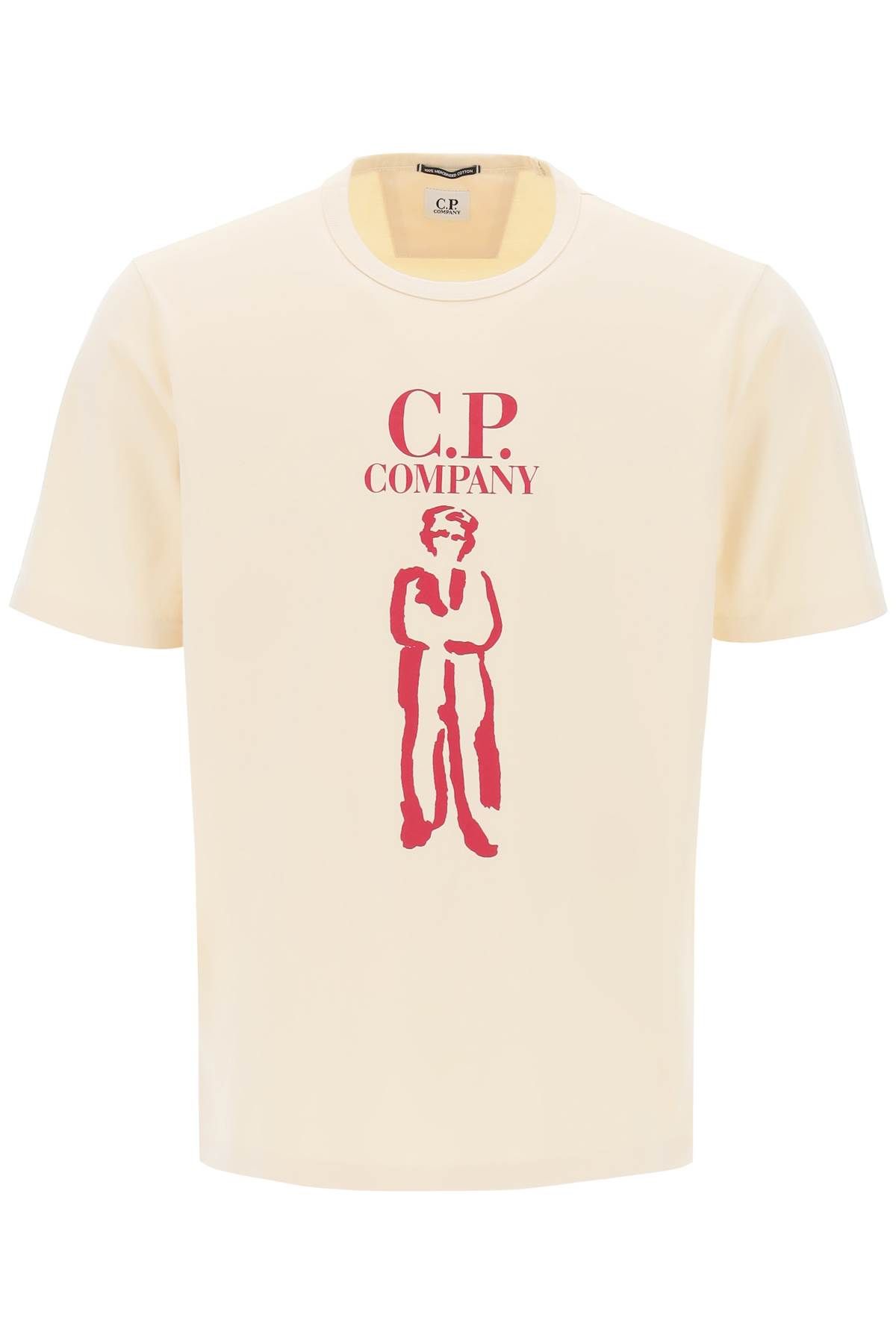 C.p. Company British Sailor Branded-print Cotton-jersey T-shirt In Neutro,beige