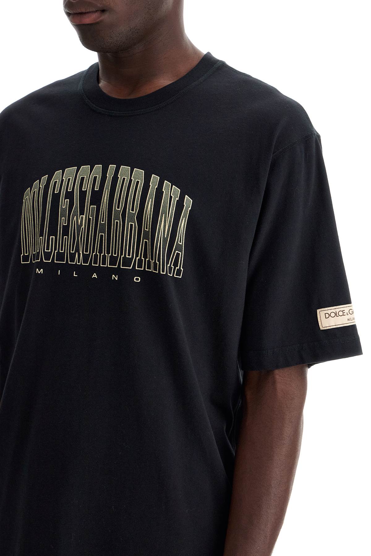 Shop Dolce & Gabbana T-shirt With Logo Print In Black