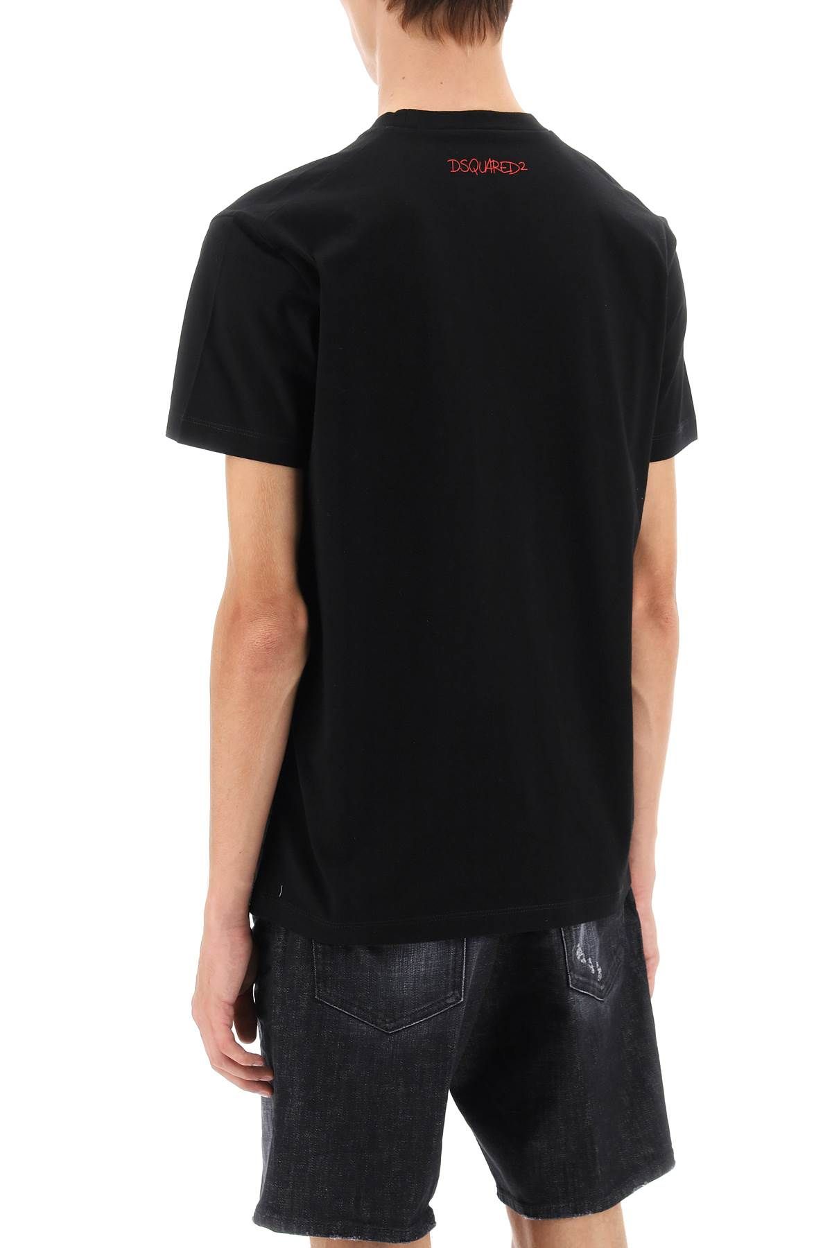 Shop Dsquared2 Cool Fit Printed T-shirt In Black