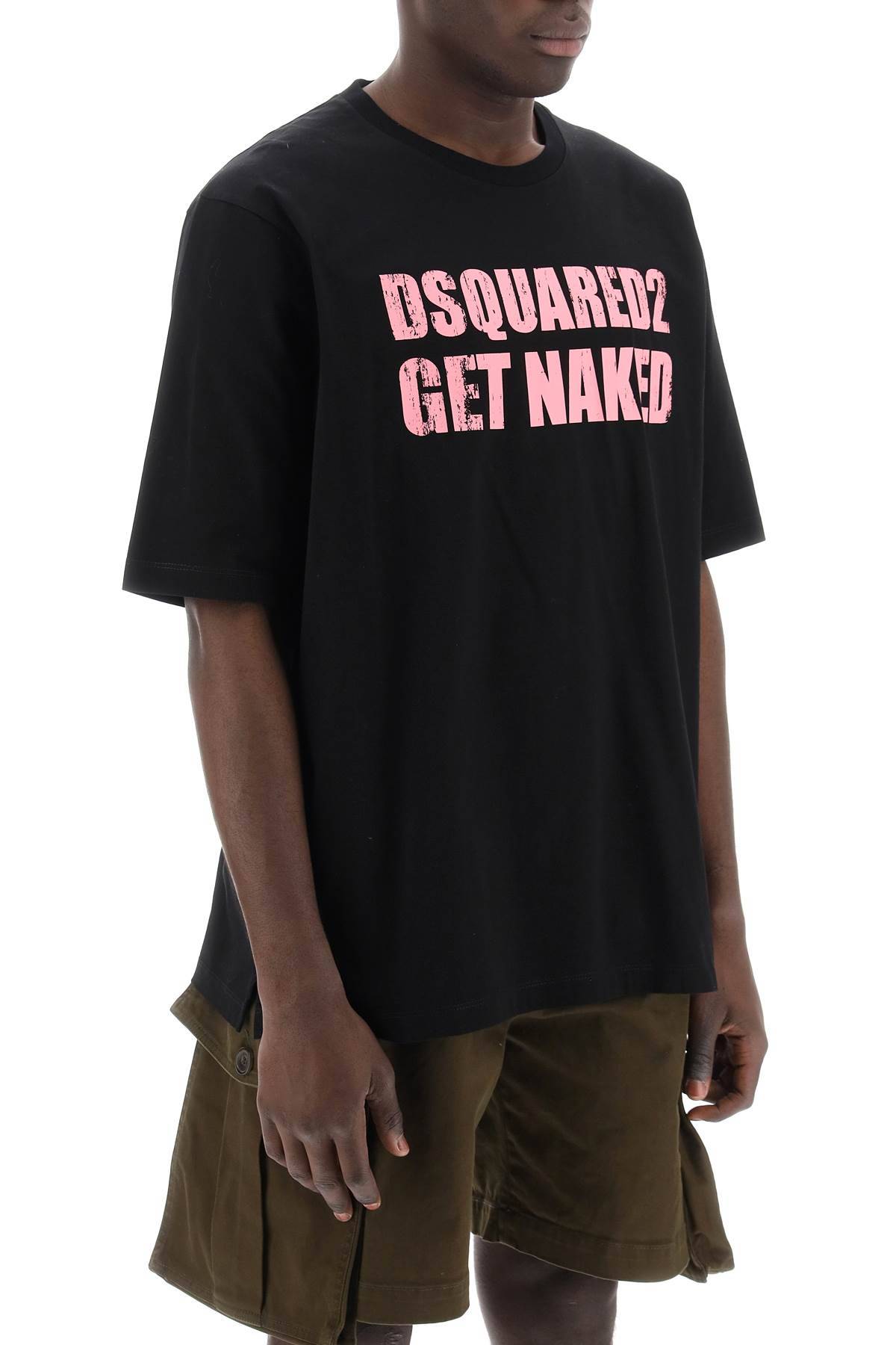 Shop Dsquared2 Skater Fit Printed T-shirt In Black