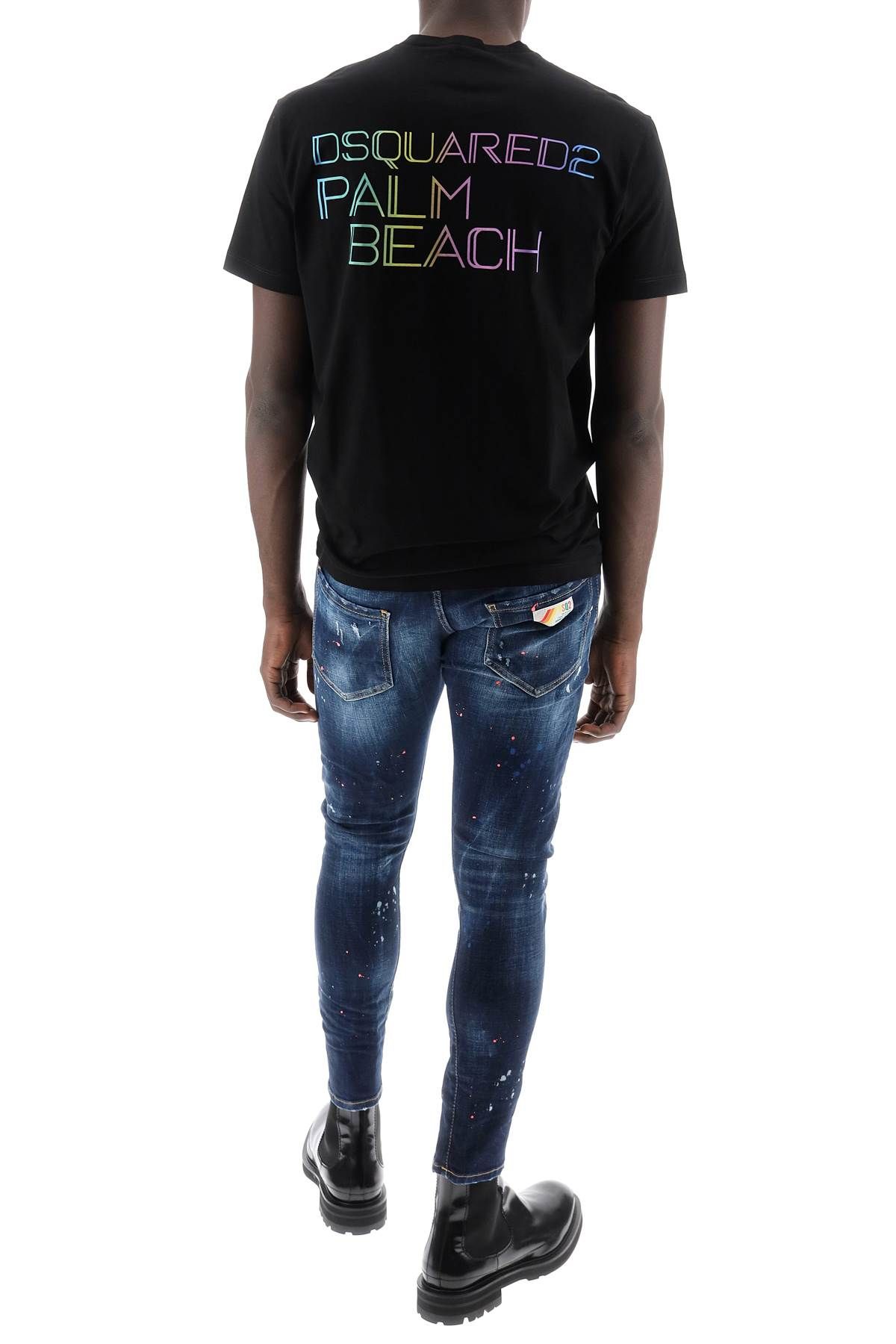 Shop Dsquared2 Printed Cool Fit T-shirt In Black