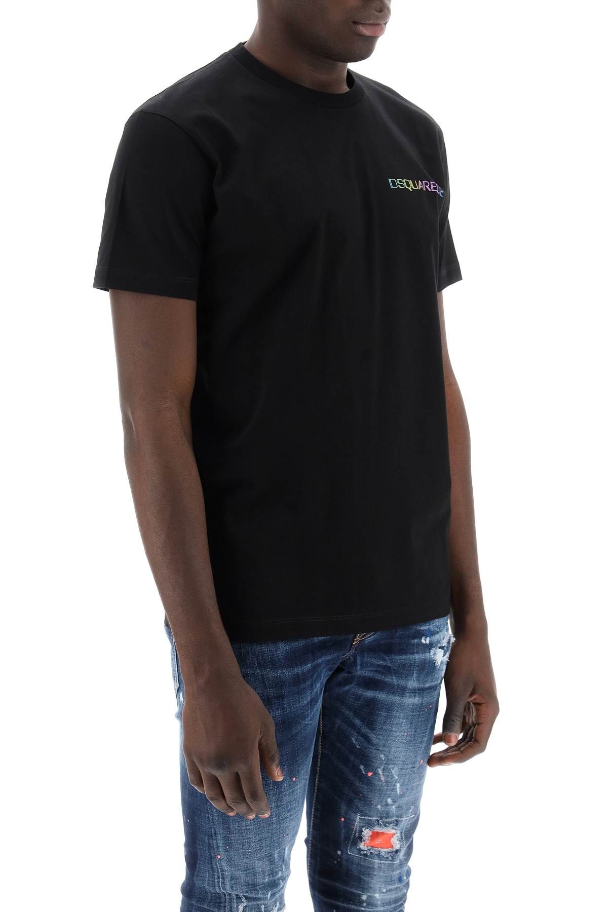 Shop Dsquared2 Printed Cool Fit T-shirt In Black