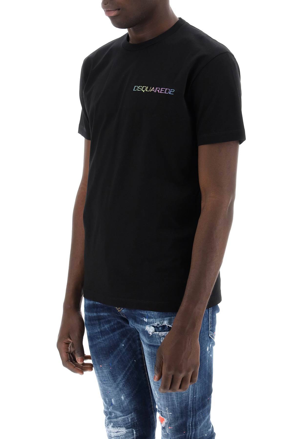 Shop Dsquared2 Printed Cool Fit T-shirt In Black