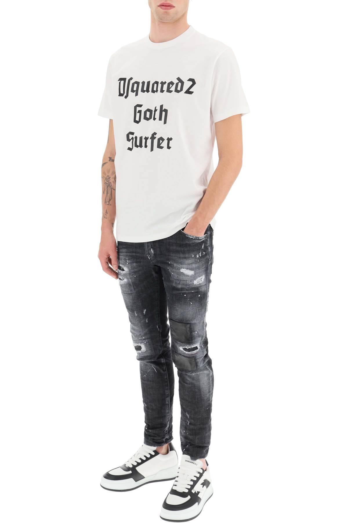 Shop Dsquared2 'd2 Goth Surfer' T-shirt In White