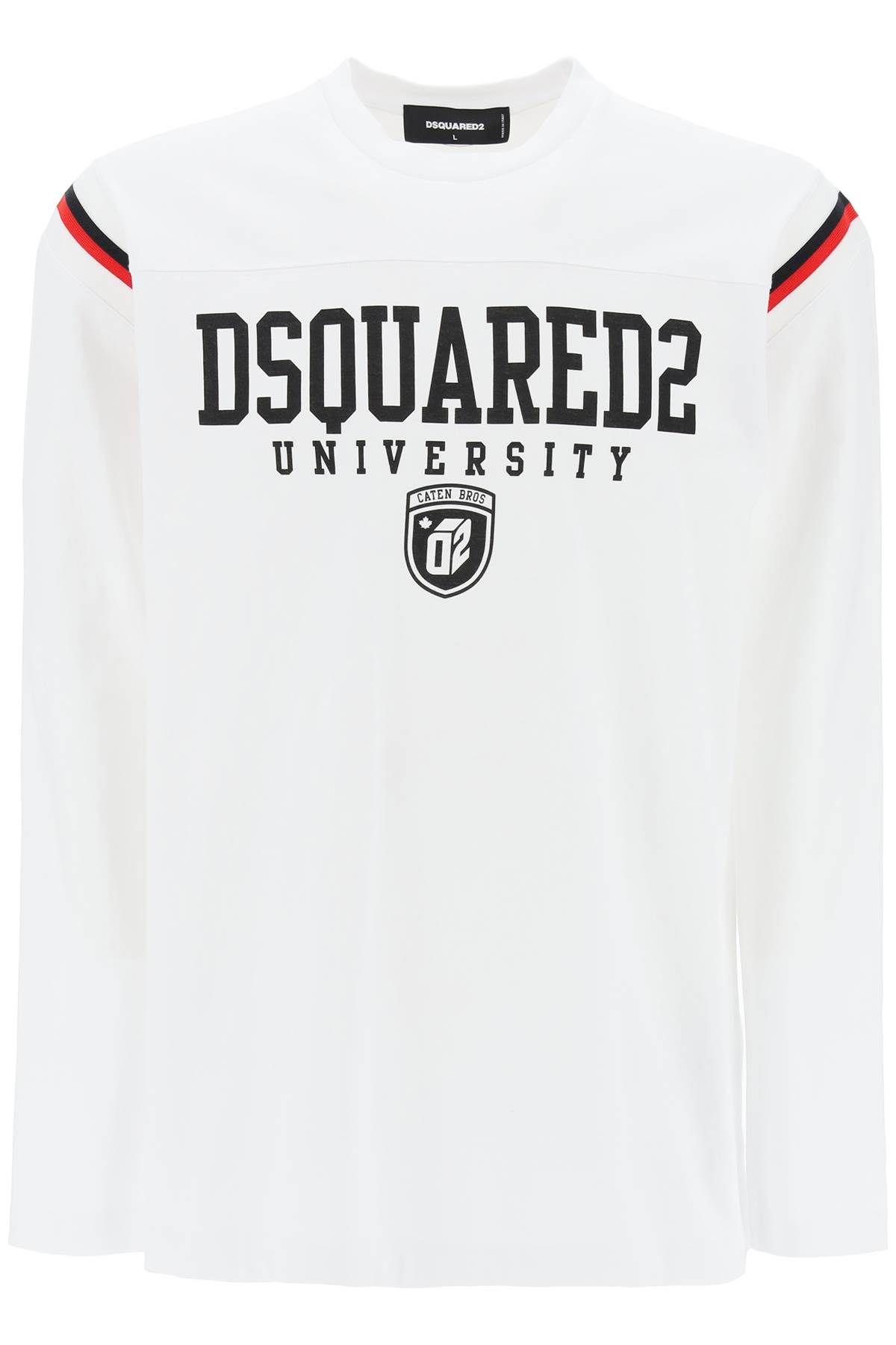 Shop Dsquared2 Long-sleeved Varsity T-shirt In White